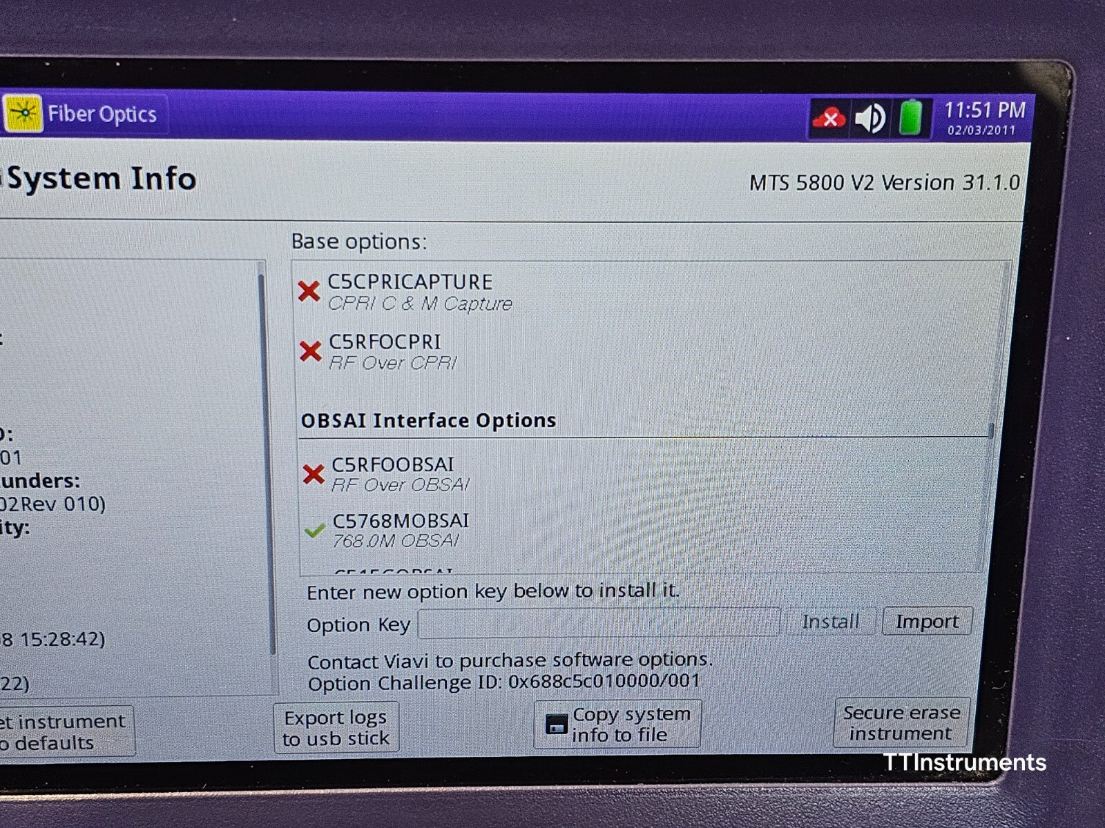 Viavi JDSU MTS 5800 v2 w/ 5822P Network Tester LOADED with Options Dual Port 10G