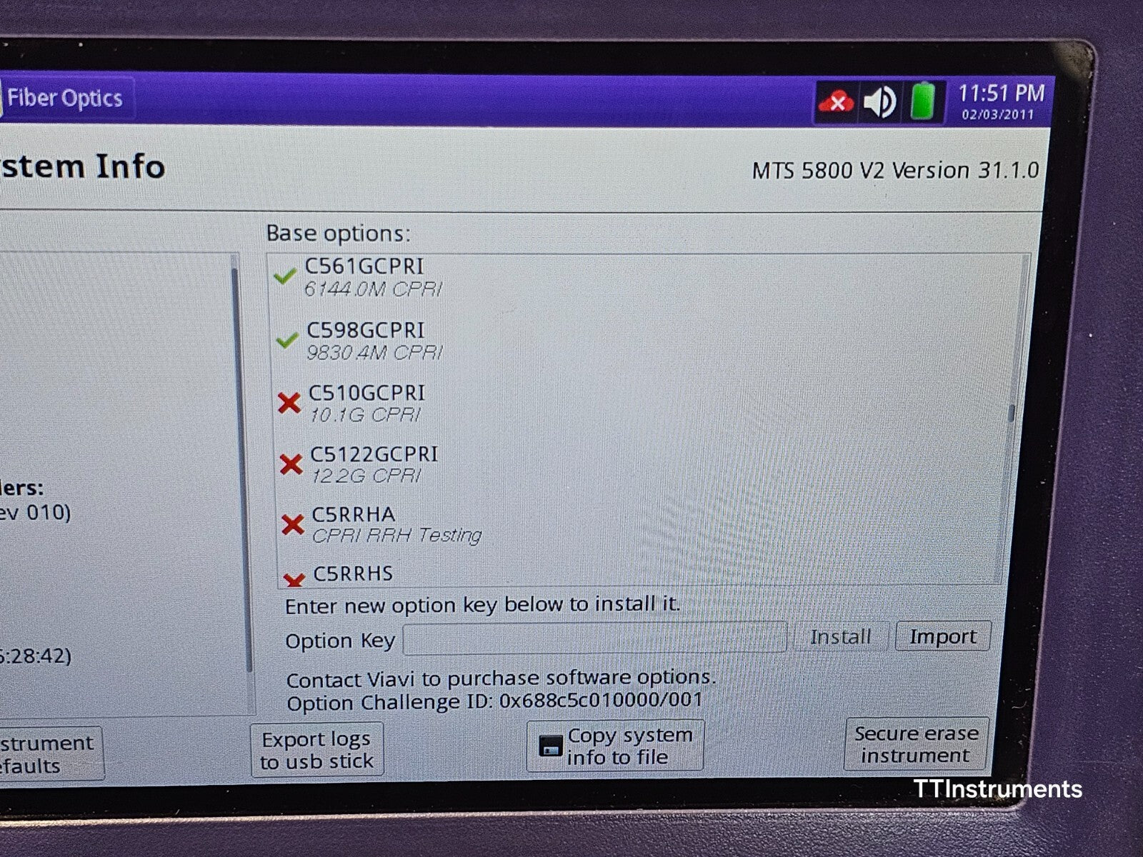 Viavi JDSU MTS 5800 v2 w/ 5822P Network Tester LOADED with Options Dual Port 10G