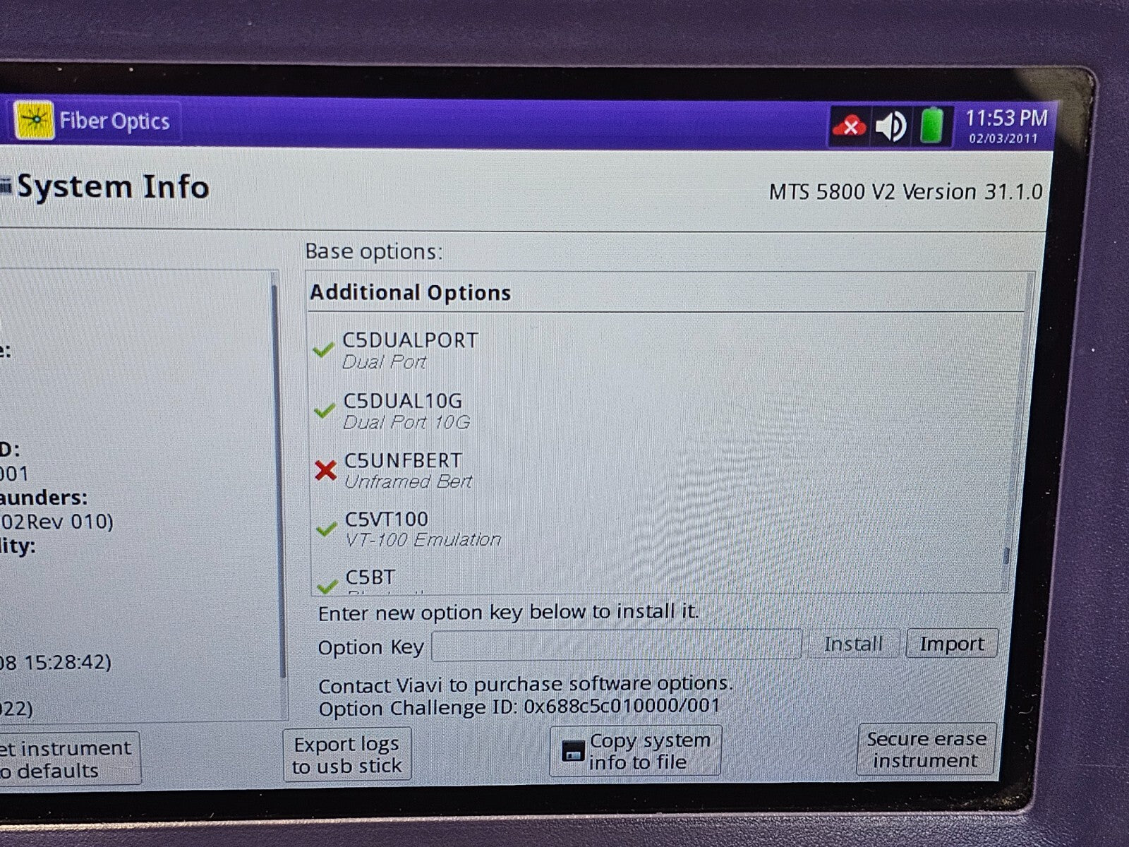 Viavi JDSU MTS 5800 v2 w/ 5822P Network Tester LOADED with Options Dual Port 10G