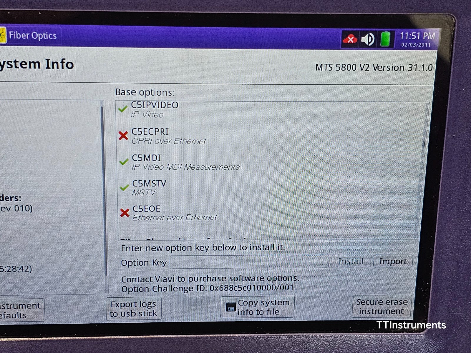 Viavi JDSU MTS 5800 v2 w/ 5822P Network Tester LOADED with Options Dual Port 10G