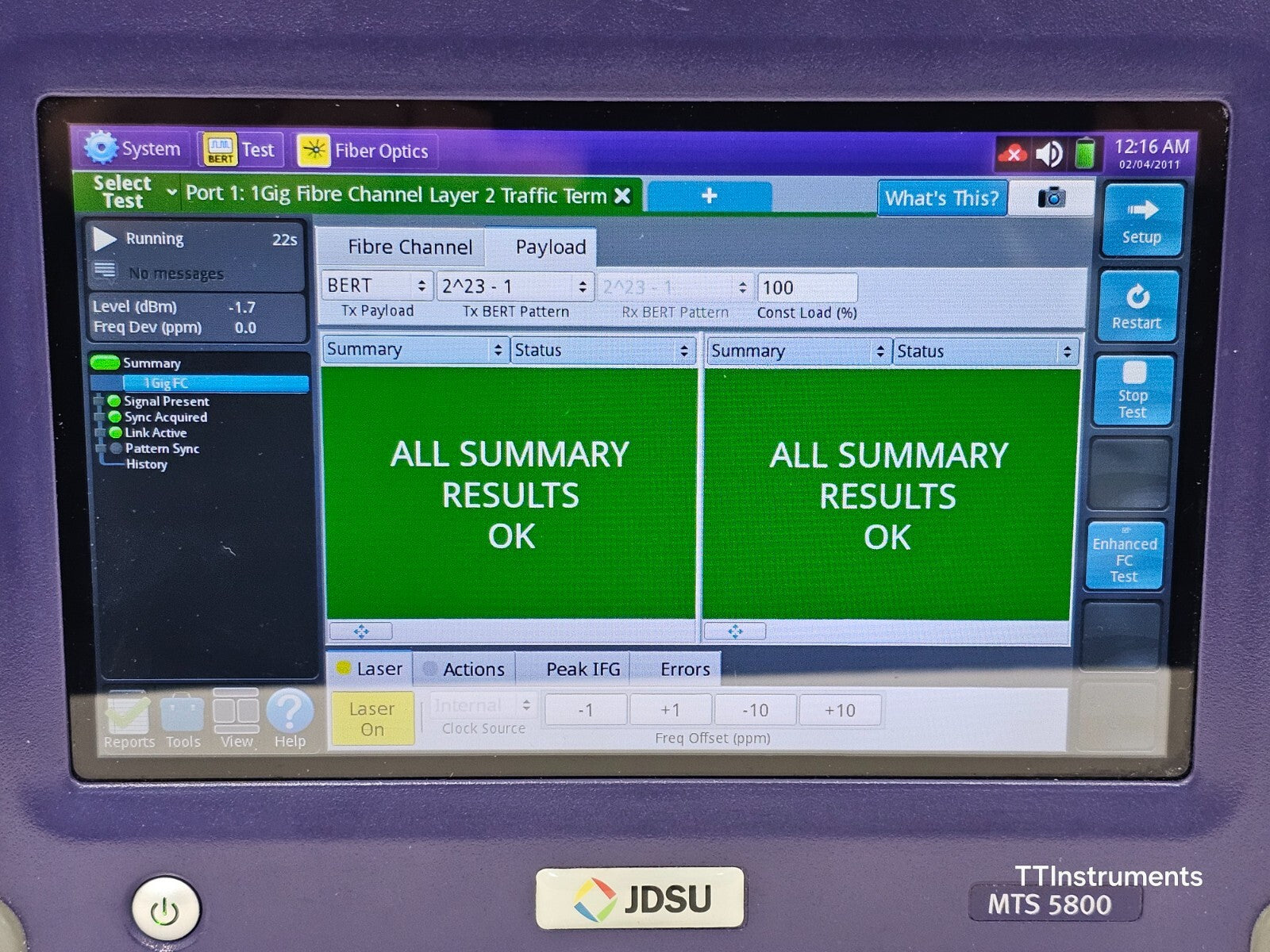 Viavi JDSU MTS 5800 v2 w/ 5822P Network Tester LOADED with Options Dual Port 10G