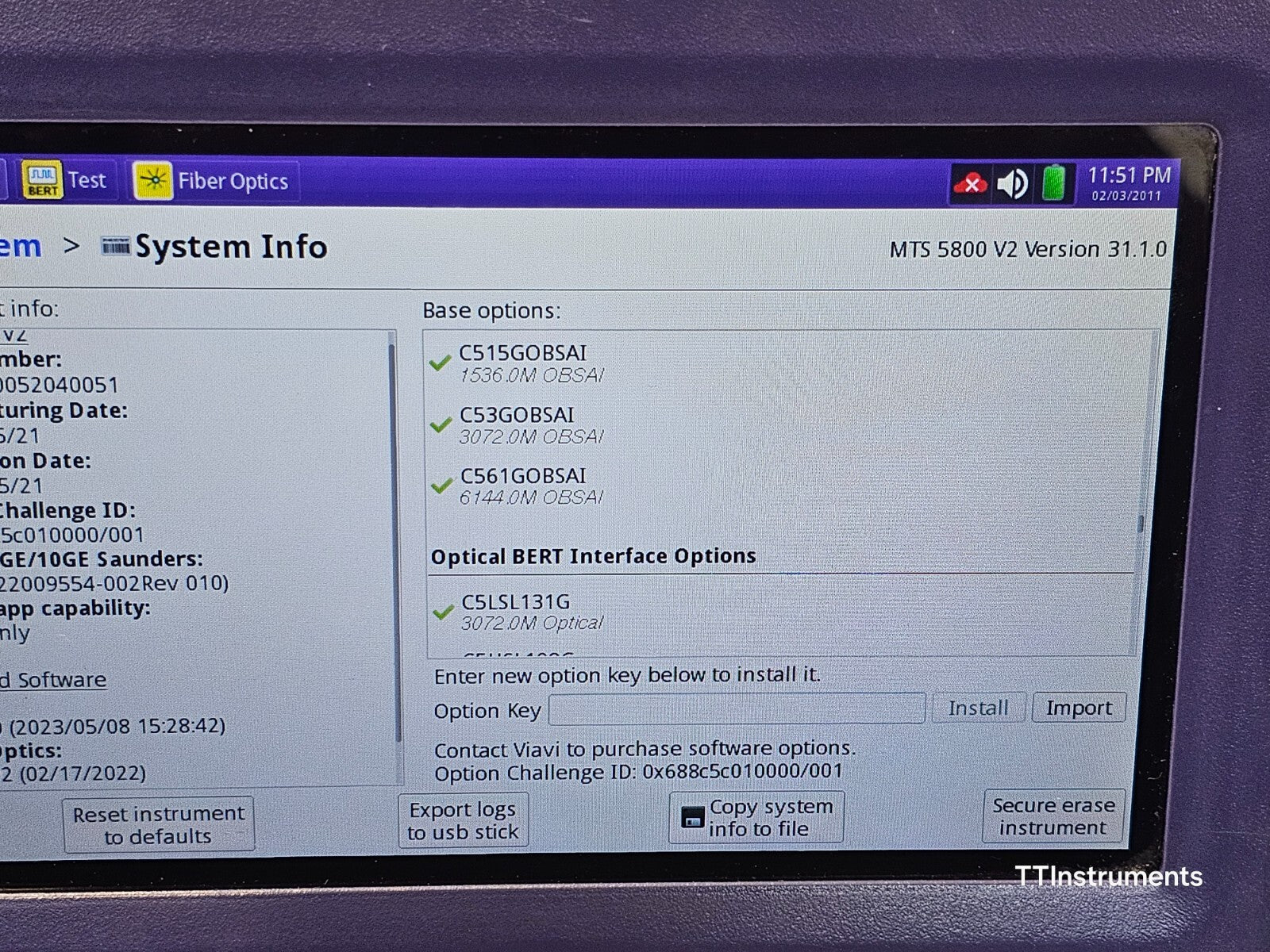 Viavi JDSU MTS 5800 v2 w/ 5822P Network Tester LOADED with Options Dual Port 10G