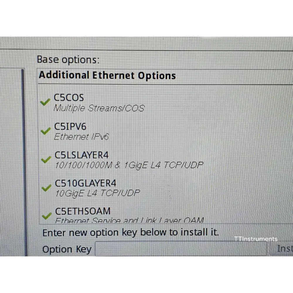 Viavi JDSU MTS 5800 v2 Ethernet test mode screen, dual port configuration