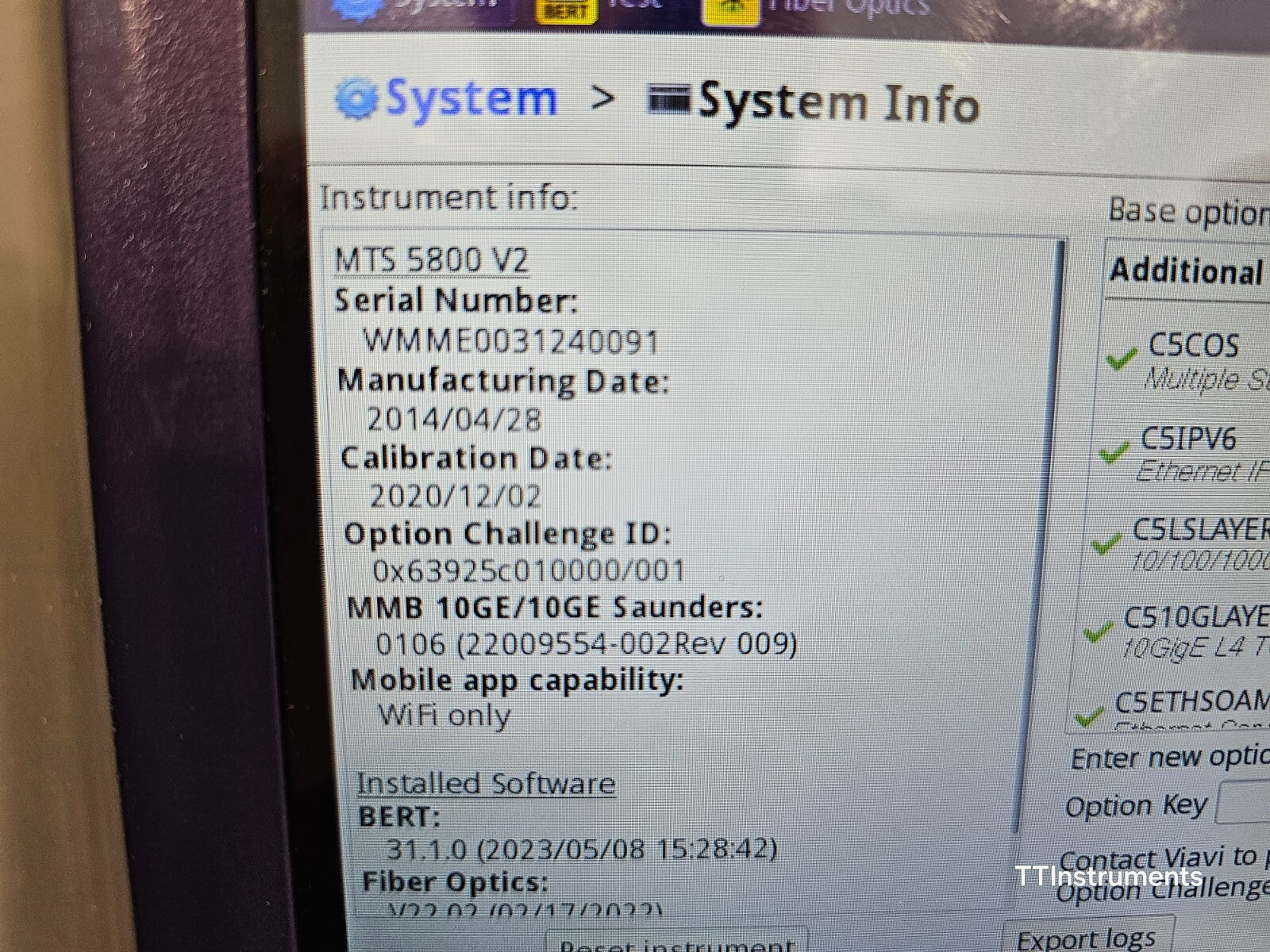 Viavi JDSU MTS 5800 v2 w/ 5822P Network Tester with MANY Options Dual Port 1/10G