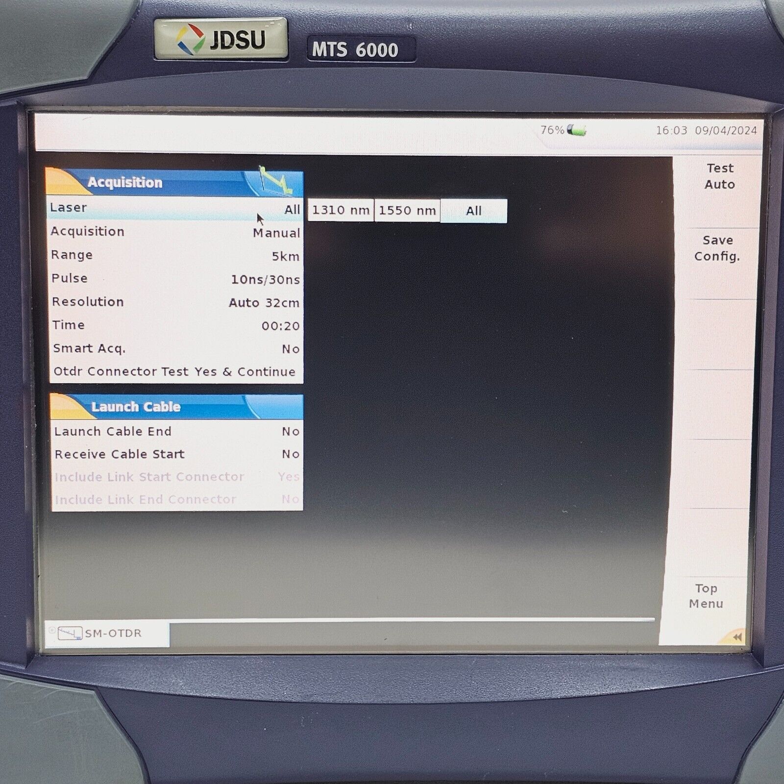 Viavi JDSU MTS 6000 w/ 8126 HD OTDR 1310/1550 nm SM 42/40 dB FC/PC E8126HD 380KM