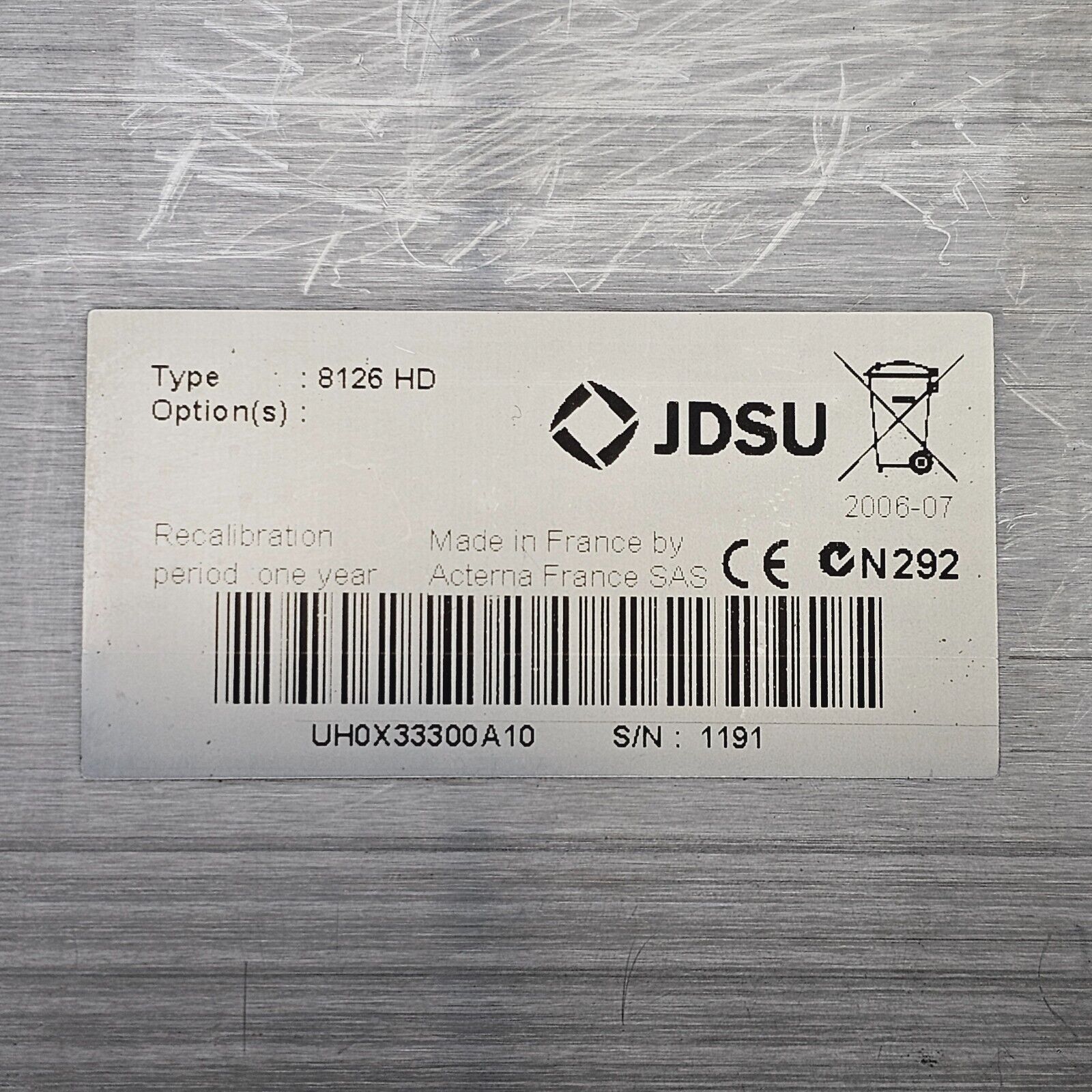 Viavi JDSU MTS 6000 w/ 8126 HD OTDR 1310/1550 nm SM 42/40 dB FC/PC E8126HD 380KM