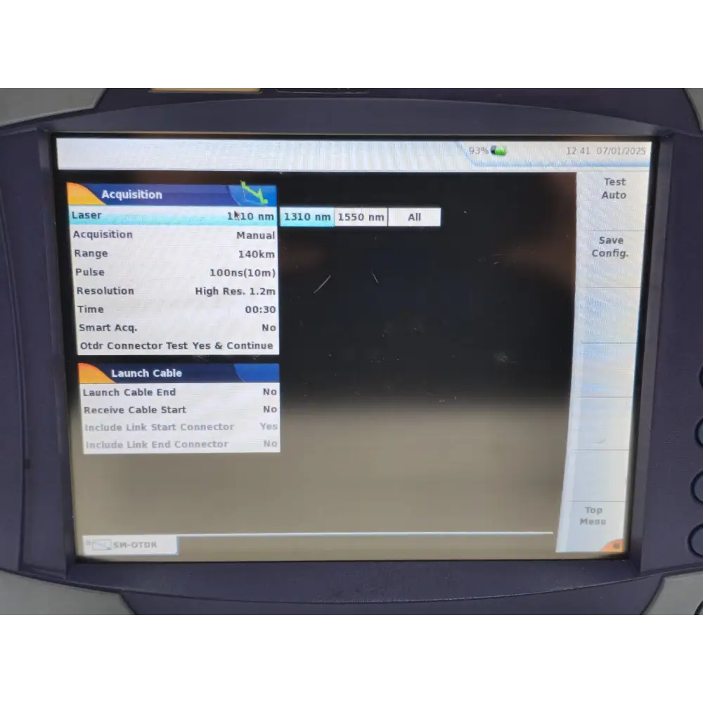 Close-up of MTS 6000 keypad and navigation buttons below touchscreen