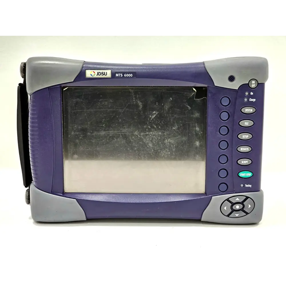 Viavi MTS 6000 OTDR unit showing colour LCD display screen