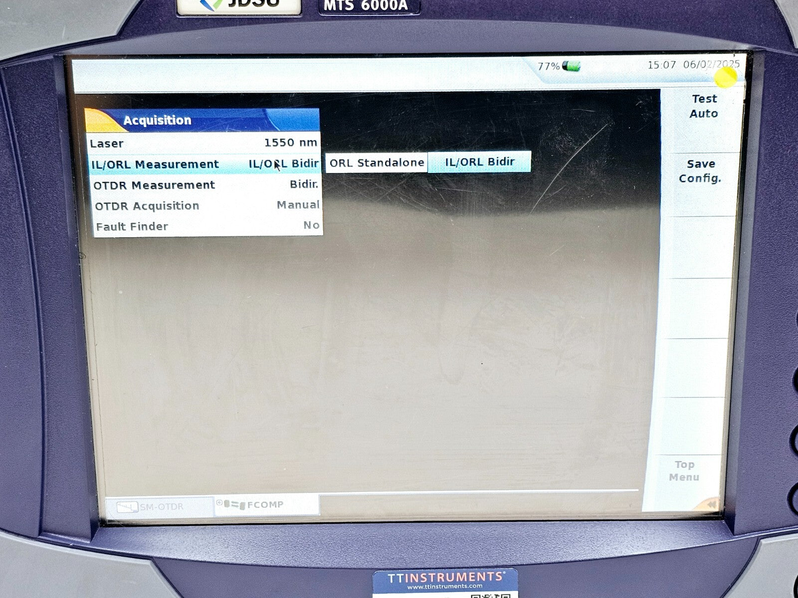 Viavi JDSU MTS 6000A + 8136B SM OTDR 1310/1550/1625nm FCOMP IL ORL Bi-Directiona