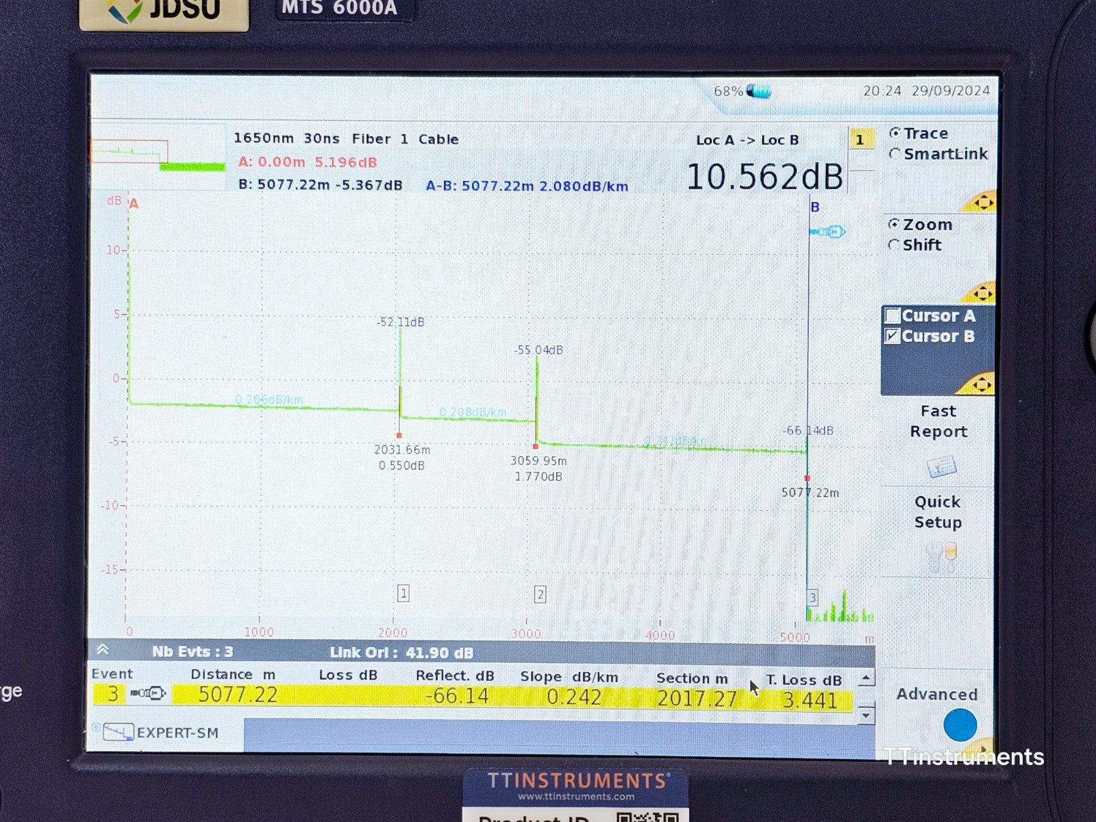 Viavi JDSU MTS 6000A V2 + 81165B OTDR 1650 nm Filtered/In-Service E81165B 43 dB