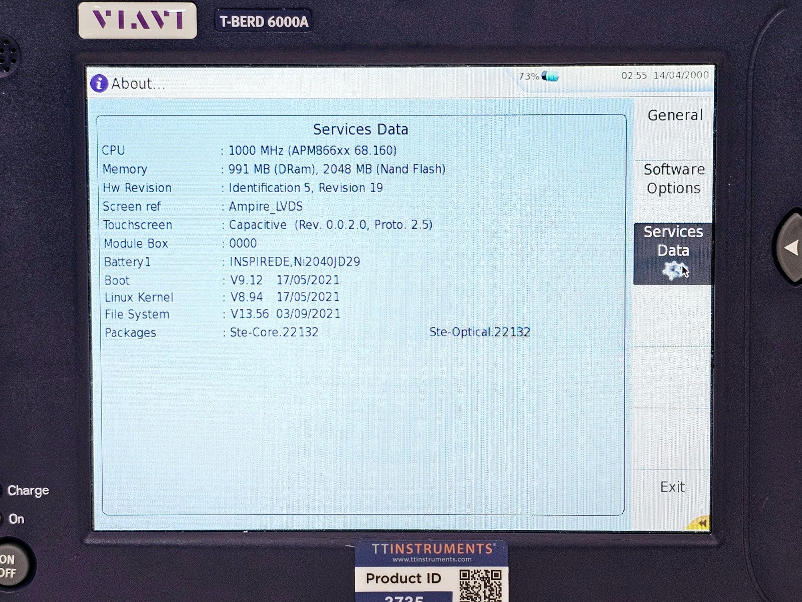 Viavi JDSU MTS 6000A V2 + 81165C OTDR 1650 nm Filtered/In-Service E81165C 46dB