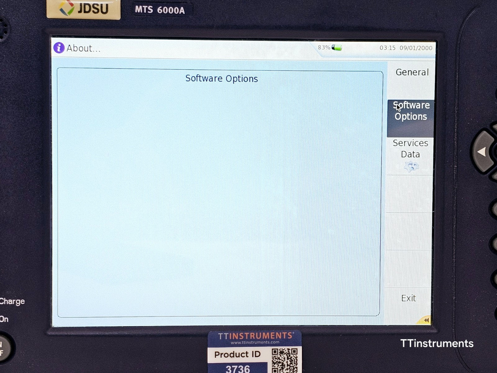Viavi JDSU MTS 6000A V2 + 8126 B-FCOMP SM OTDR 1310/1550nm 40dB IL ORL Bi-Direct