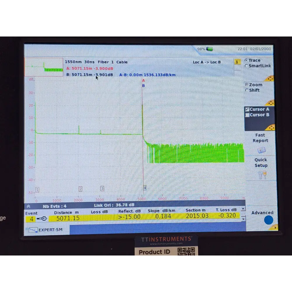 Viavi MTS 6000A V2 OTDR angled three-quarter view showing form factor