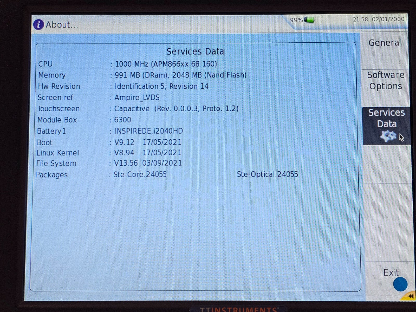 Viavi JDSU MTS 6000A V2 + 8126 MR OTDR 1310/1550 nm SM 40/38 dB MR