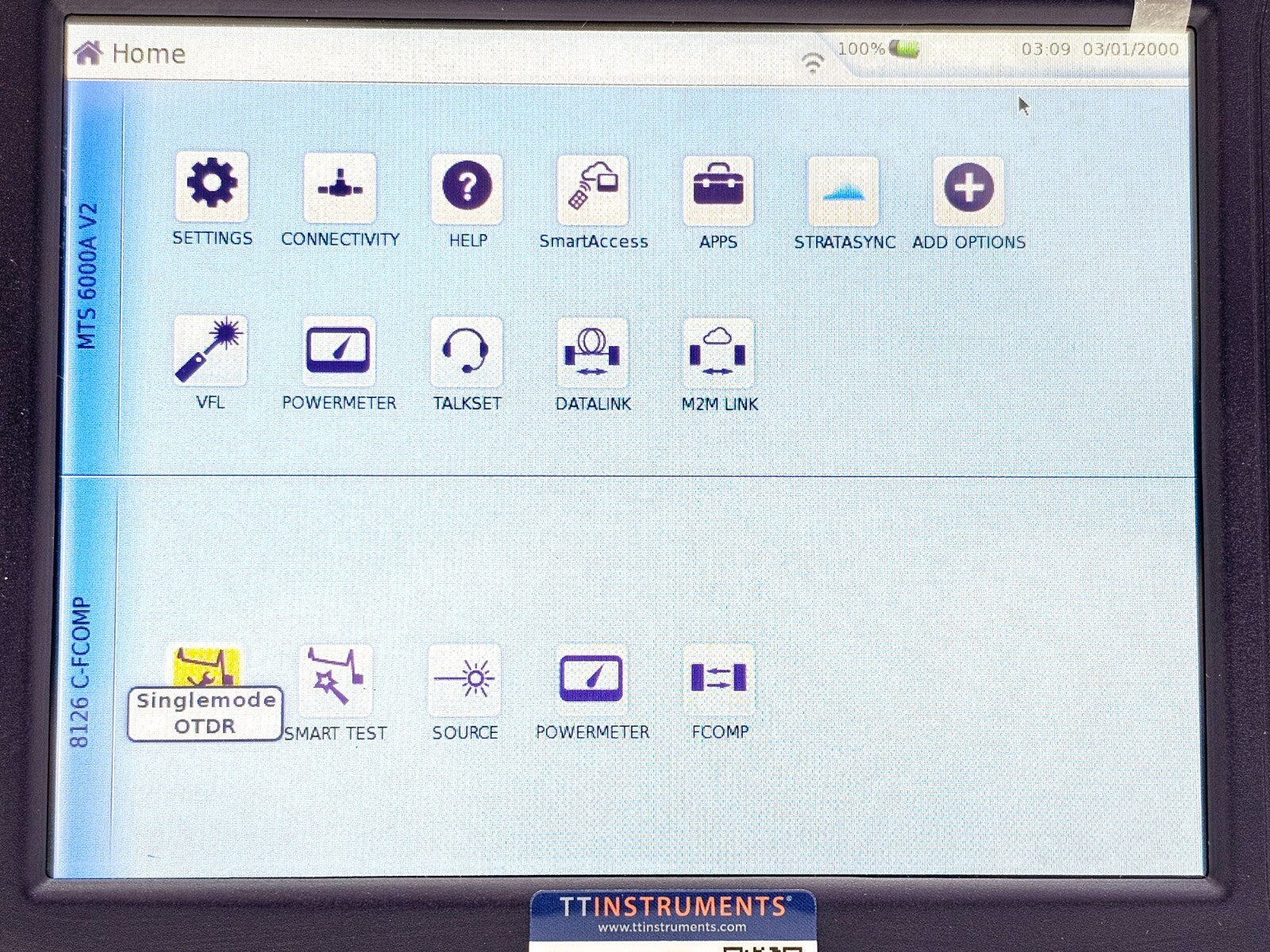 Viavi JDSU MTS 6000A V2 + 8126C SM OTDR 1310/1550nm 47 dB FCOMP IL ORL Bi-Direc