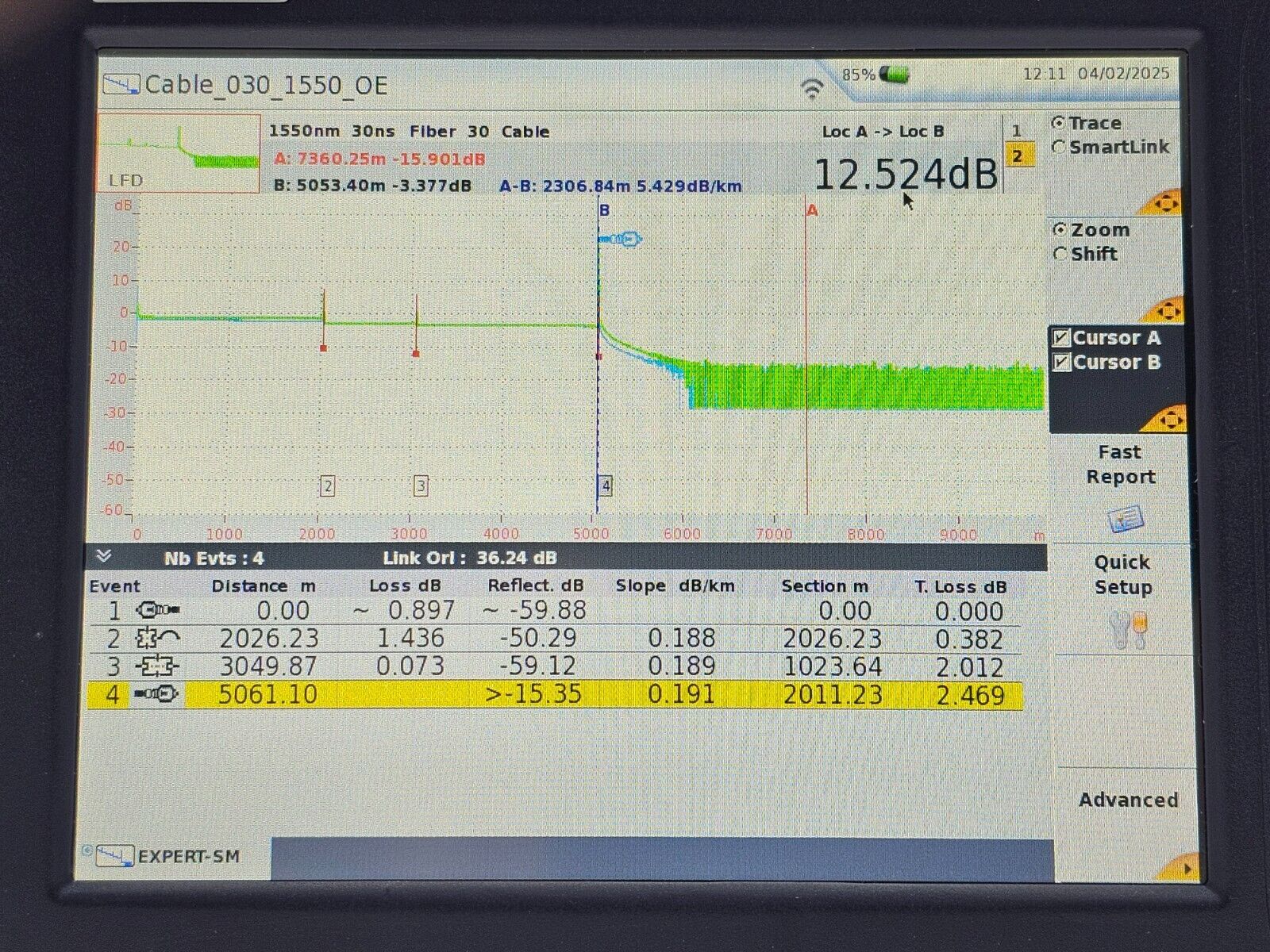 Viavi JDSU MTS 6000A V2 + 8126C SM OTDR 1310/1550nm 47 dB with FCOMP Software