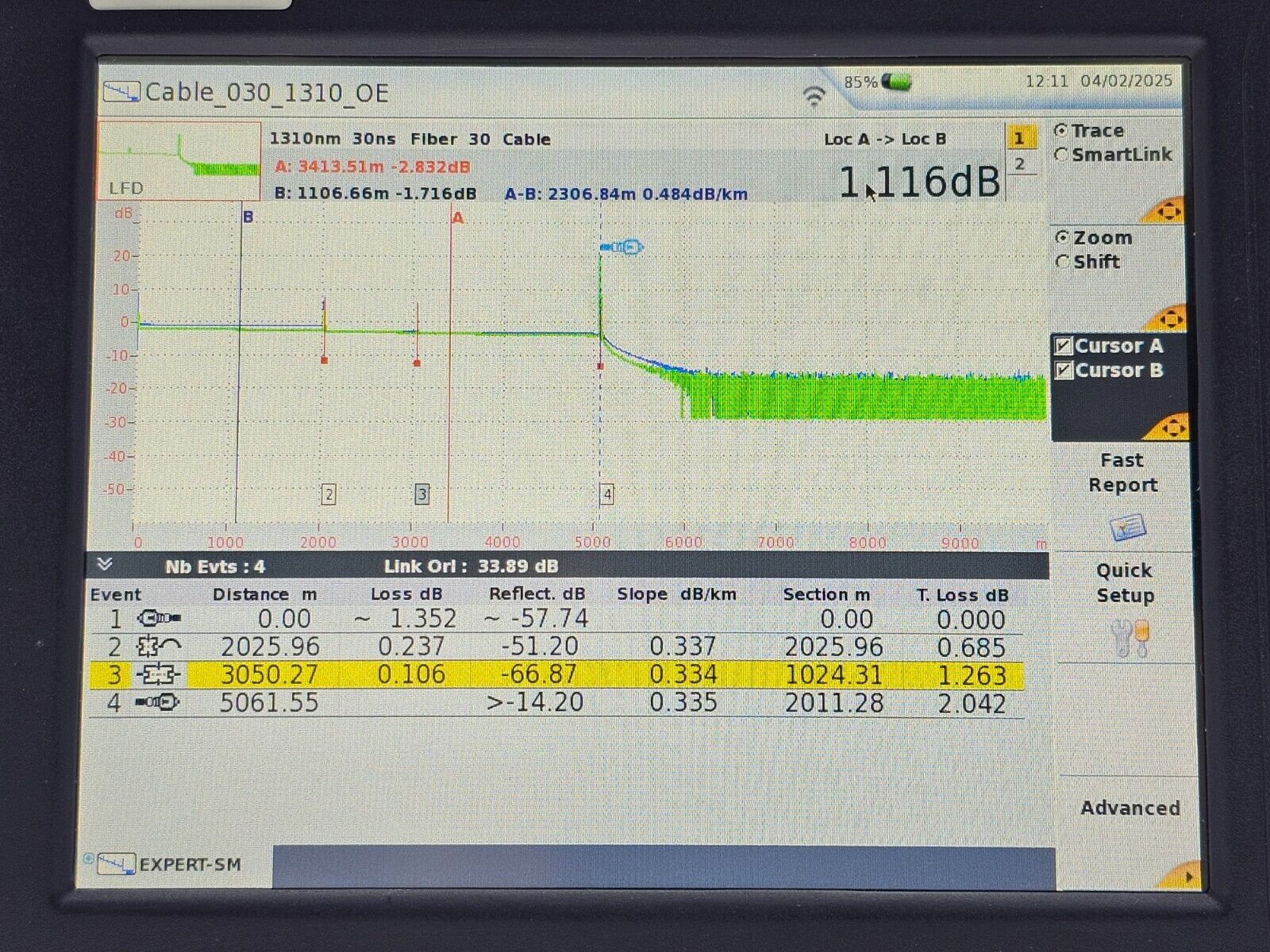 Viavi JDSU MTS 6000A V2 + 8126C SM OTDR 1310/1550nm 47 dB with FCOMP Software