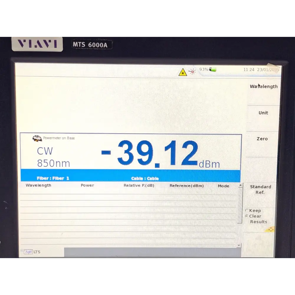 Viavi MTS 6000A V2 side panel showing small crack near module insertion area