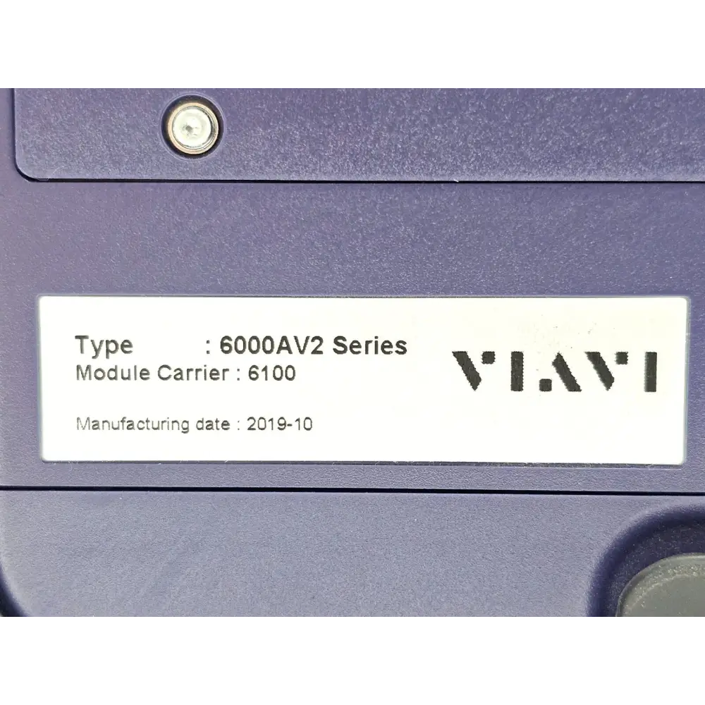 Close-up of Viavi MTS 6000A V2 optical connector ports and labelling