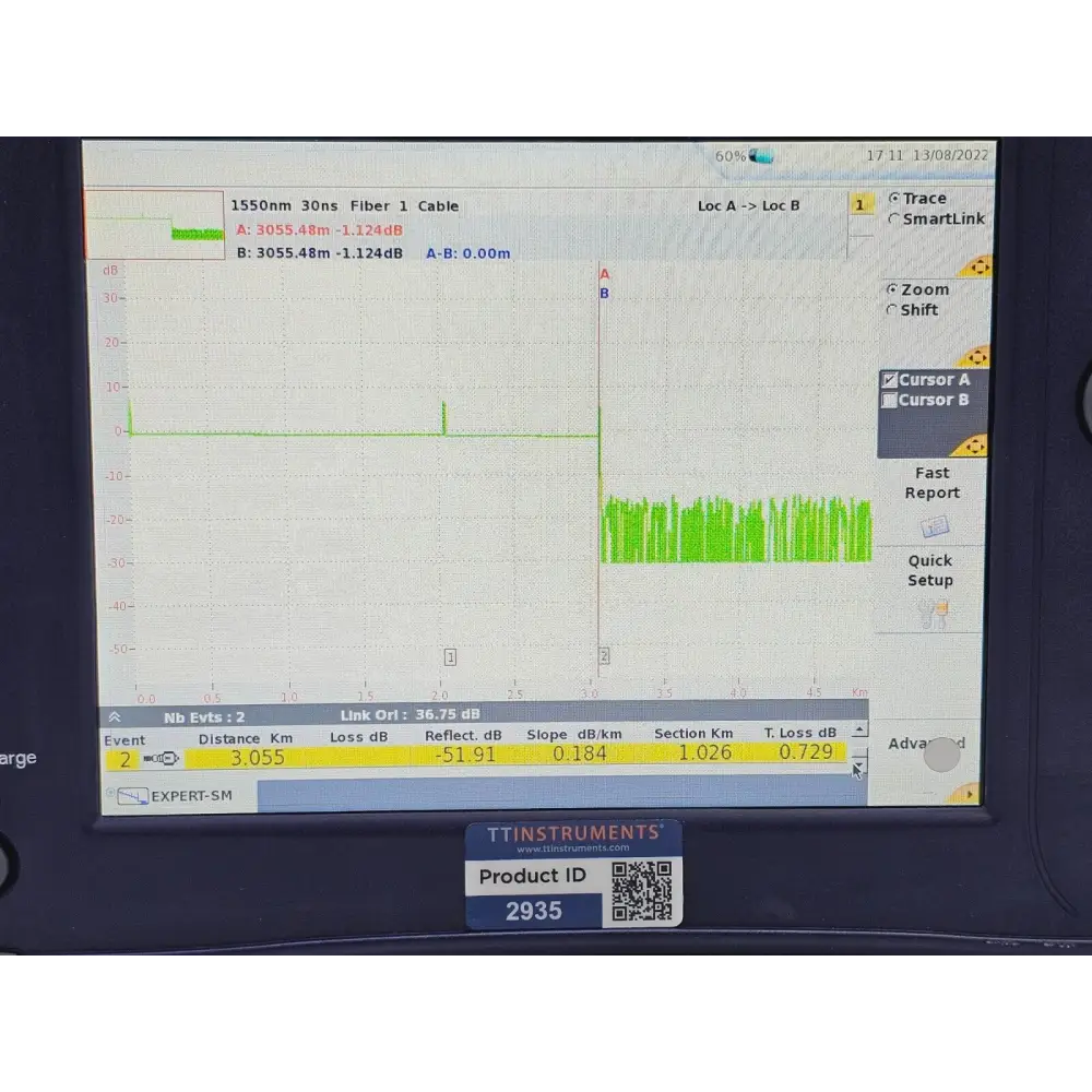 Viavi MTS 6000A V2 with 8126 VLR module, close-up of keypad and navigation controls