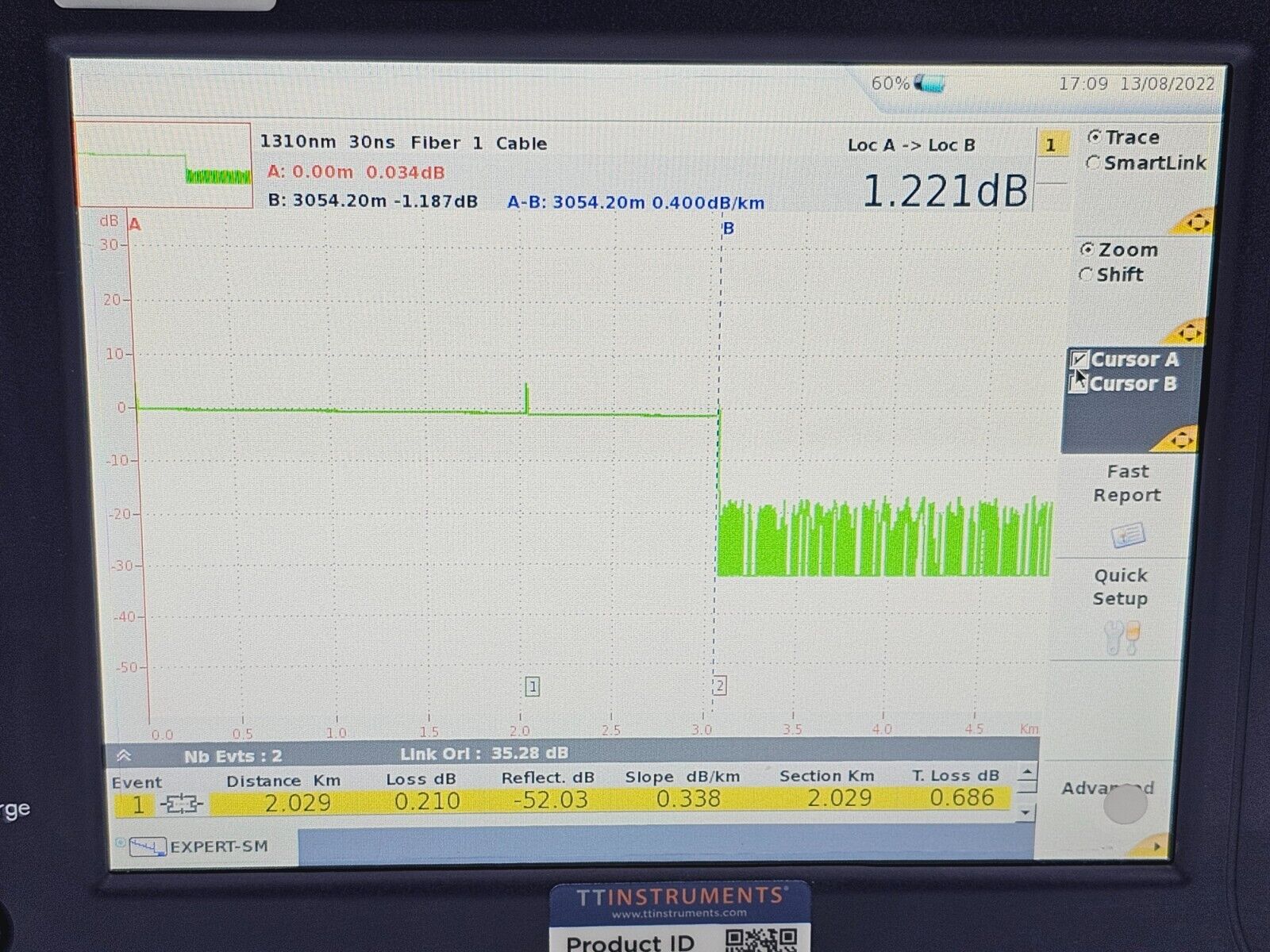 Viavi JDSU MTS 6000A V2 w/ 8126 VLR OTDR 1310/1550 nm 45/43 dB Very Long Range