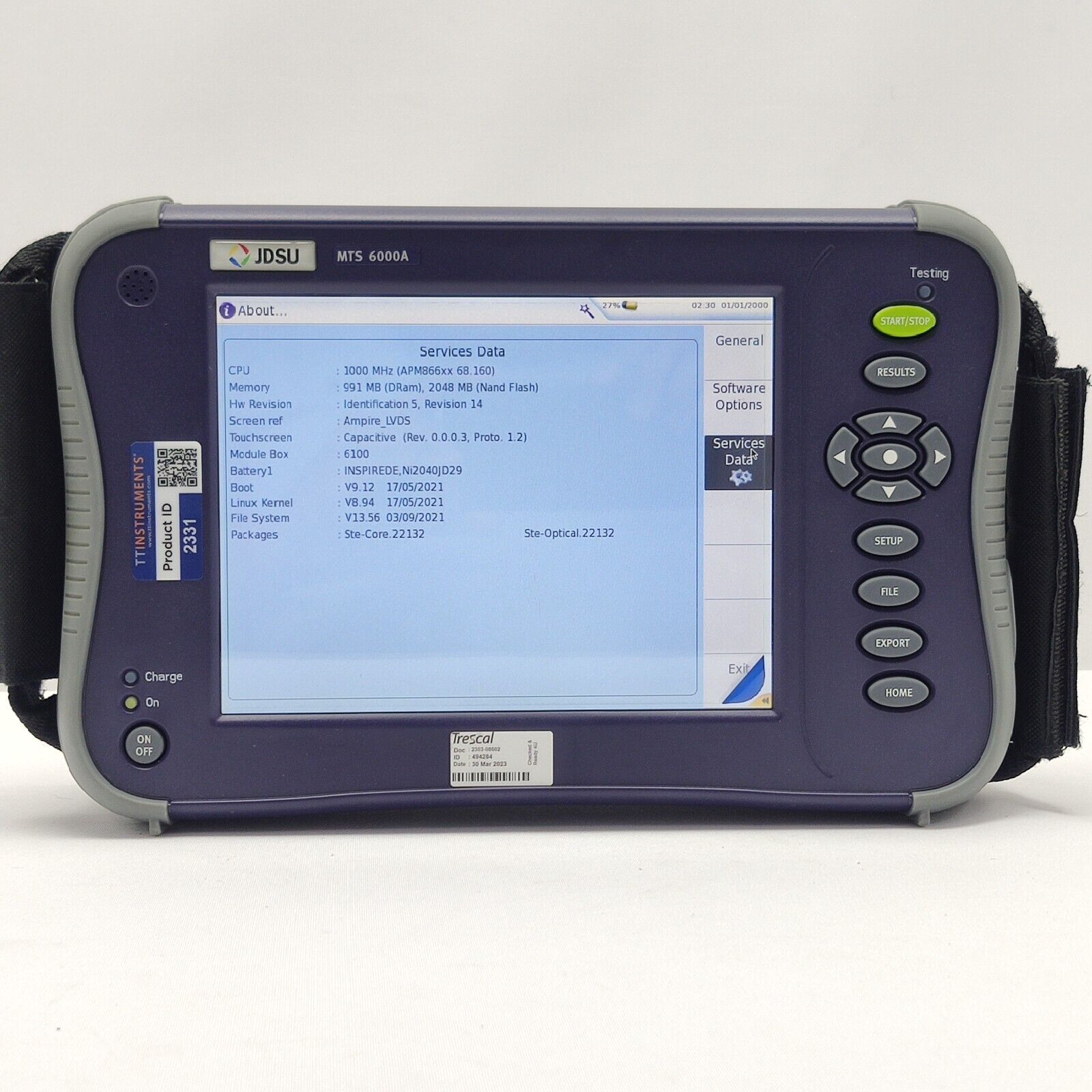 Viavi JDSU MTS 6000A V2 w/ 8126B SM OTDR 1310/1550 nm 41/40 dB E8126B APC 400KM