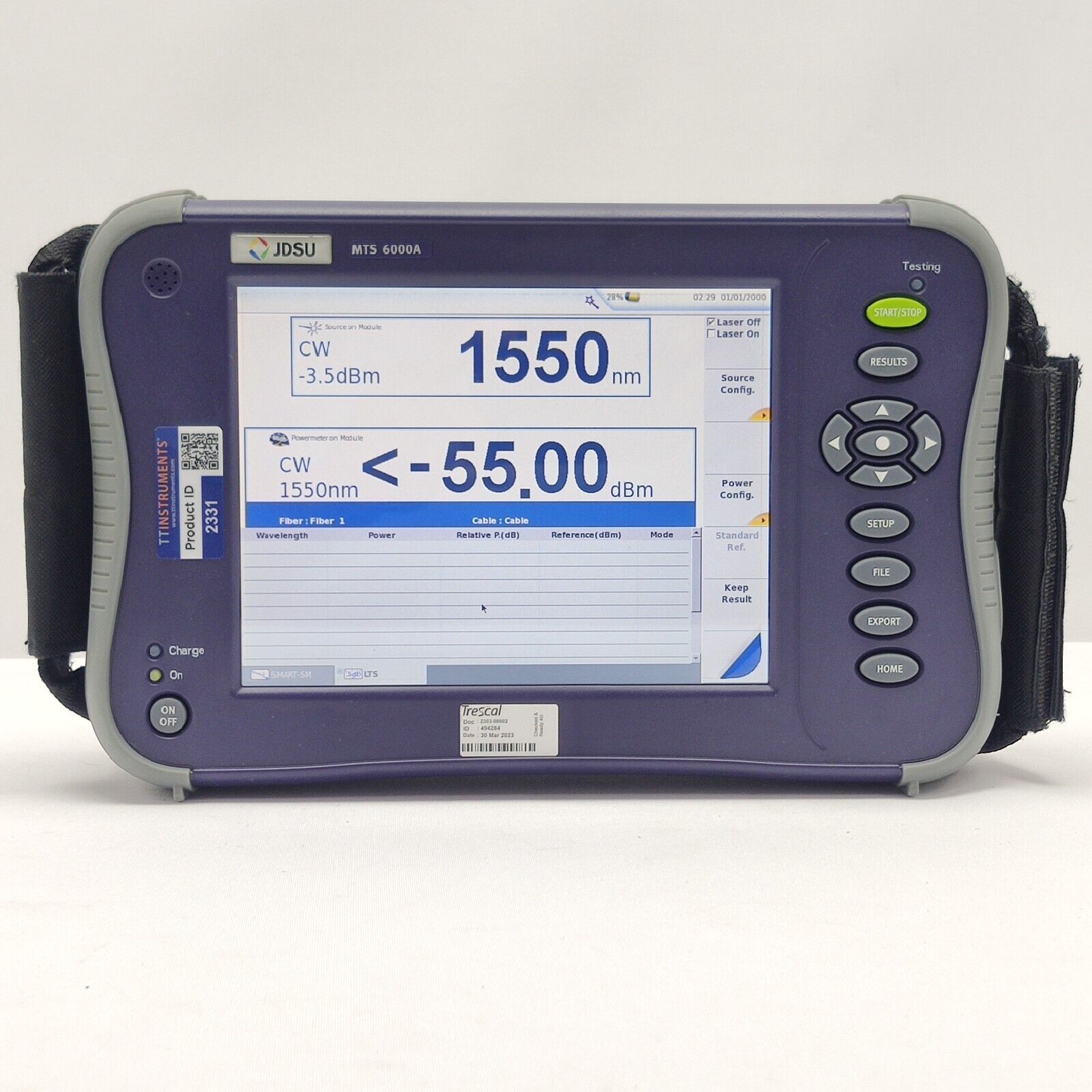 Viavi JDSU MTS 6000A V2 w/ 8126B SM OTDR 1310/1550 nm 41/40 dB E8126B APC 400KM
