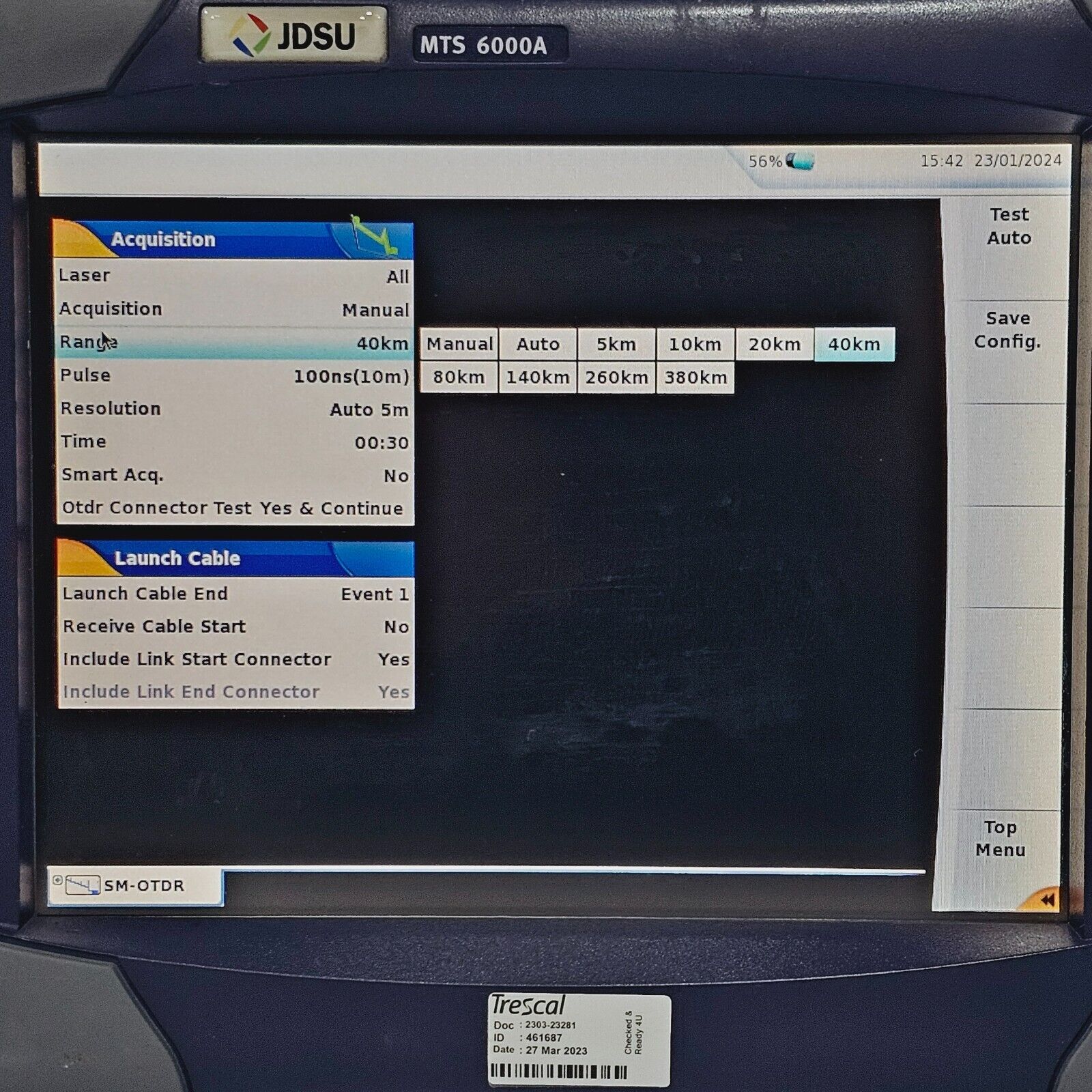 Viavi JDSU MTS 6000A w/ 8126 HD OTDR 1310/1550 nm SM 42/40 dB LR PC 380KM E8126