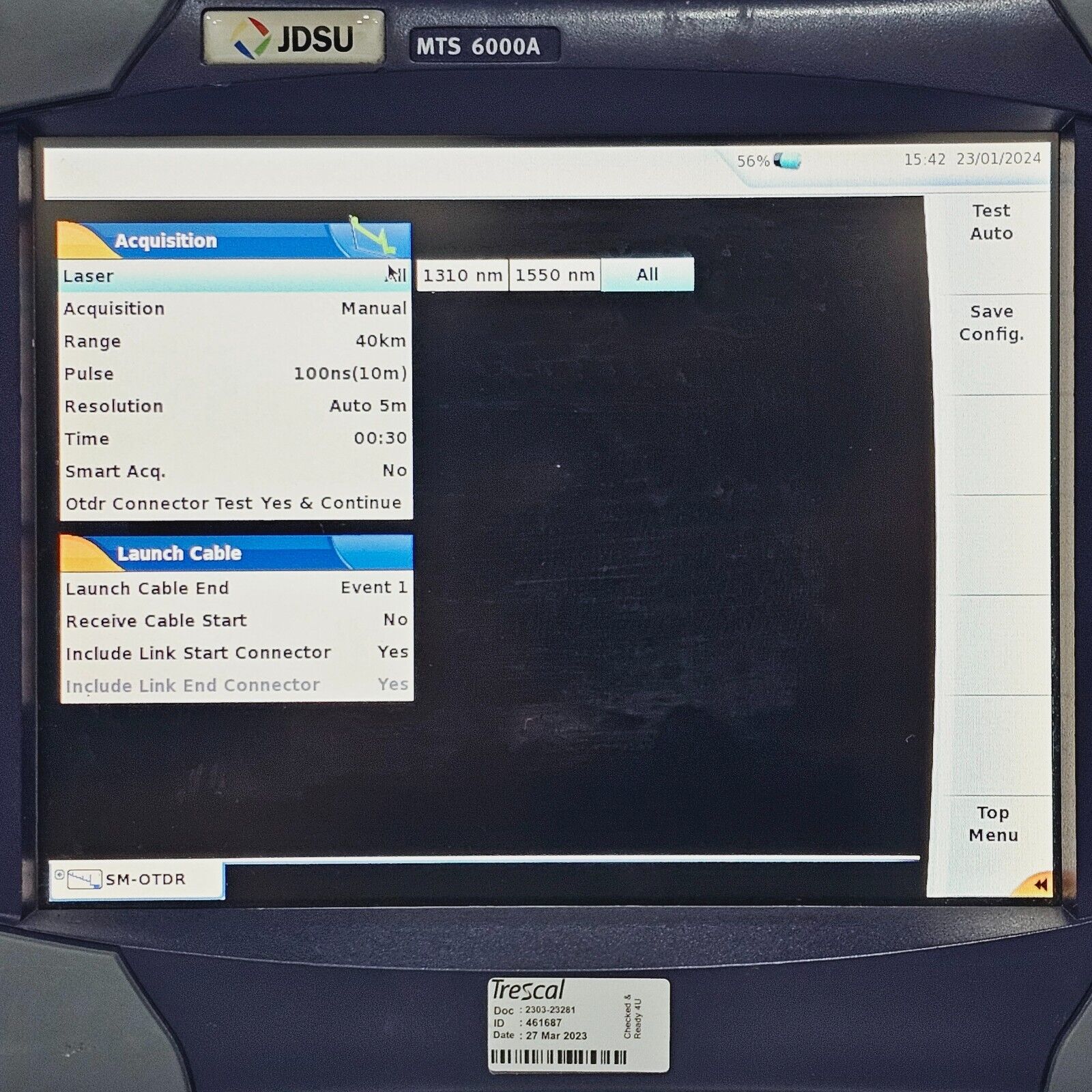 Viavi JDSU MTS 6000A w/ 8126 HD OTDR 1310/1550 nm SM 42/40 dB LR PC 380KM E8126