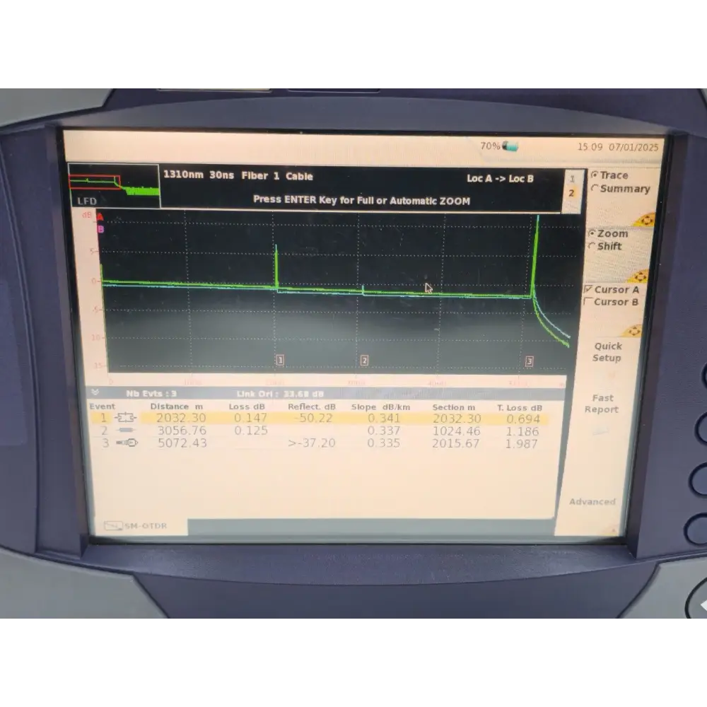 Viavi MTS 6000A OTDR instrument showing overall cosmetic condition