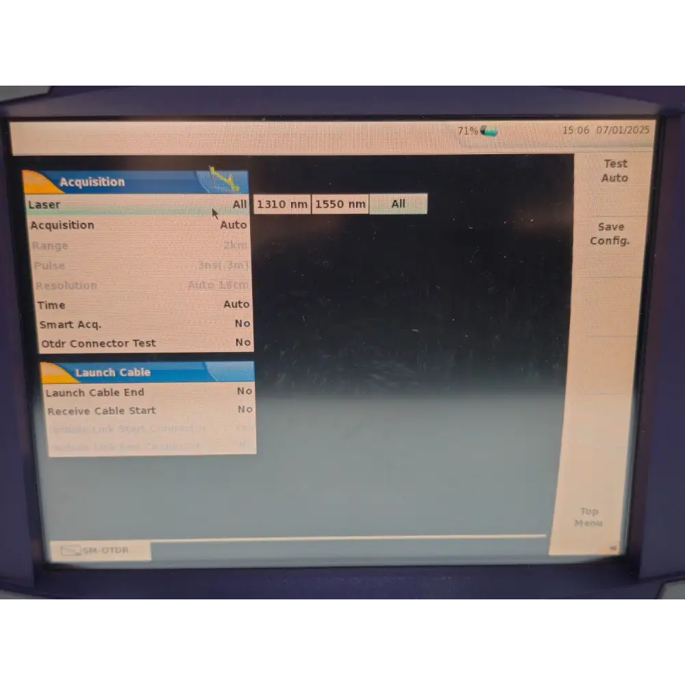 Viavi MTS 6000A OTDR mainframe showing serial number label