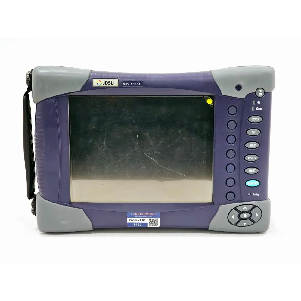 Viavi MTS 6000A touchscreen display showing OTDR trace measurement