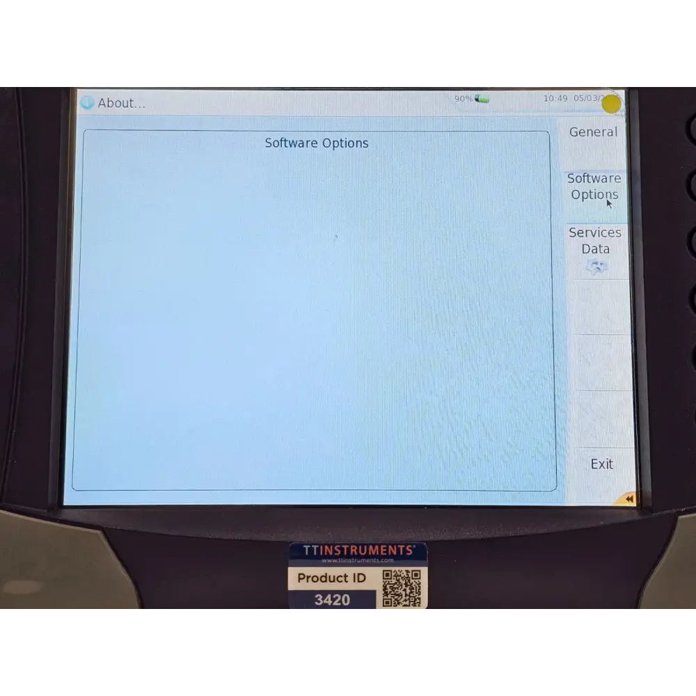 MTS 6000A mainframe angled three-quarter view showing overall condition