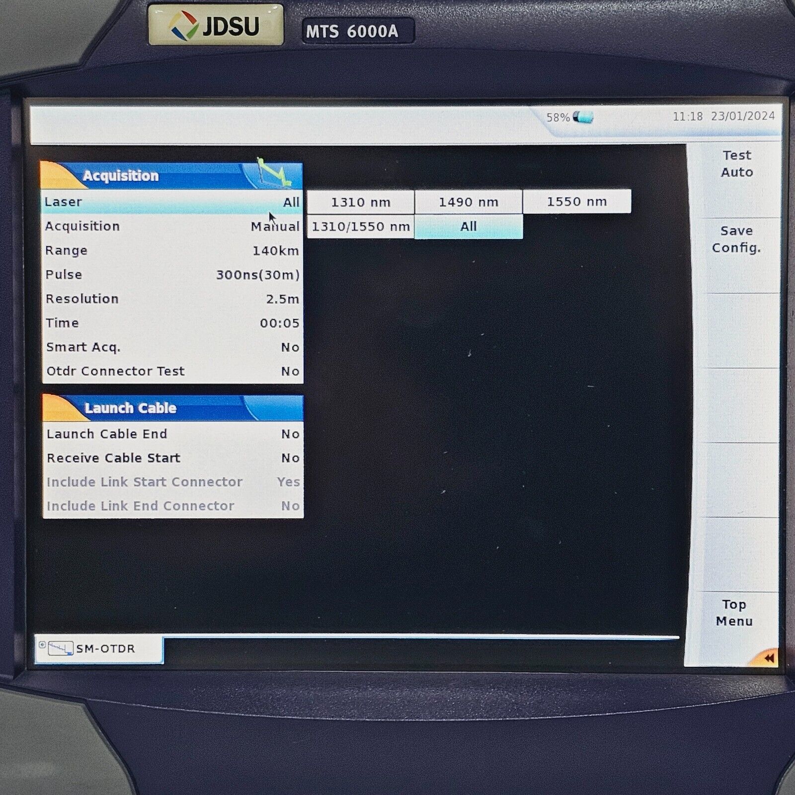 Viavi JDSU MTS 6000A w/ 8138 VLR49 1310/1490/1550 nm SM OTDR VLR 45/42/43 dB APC