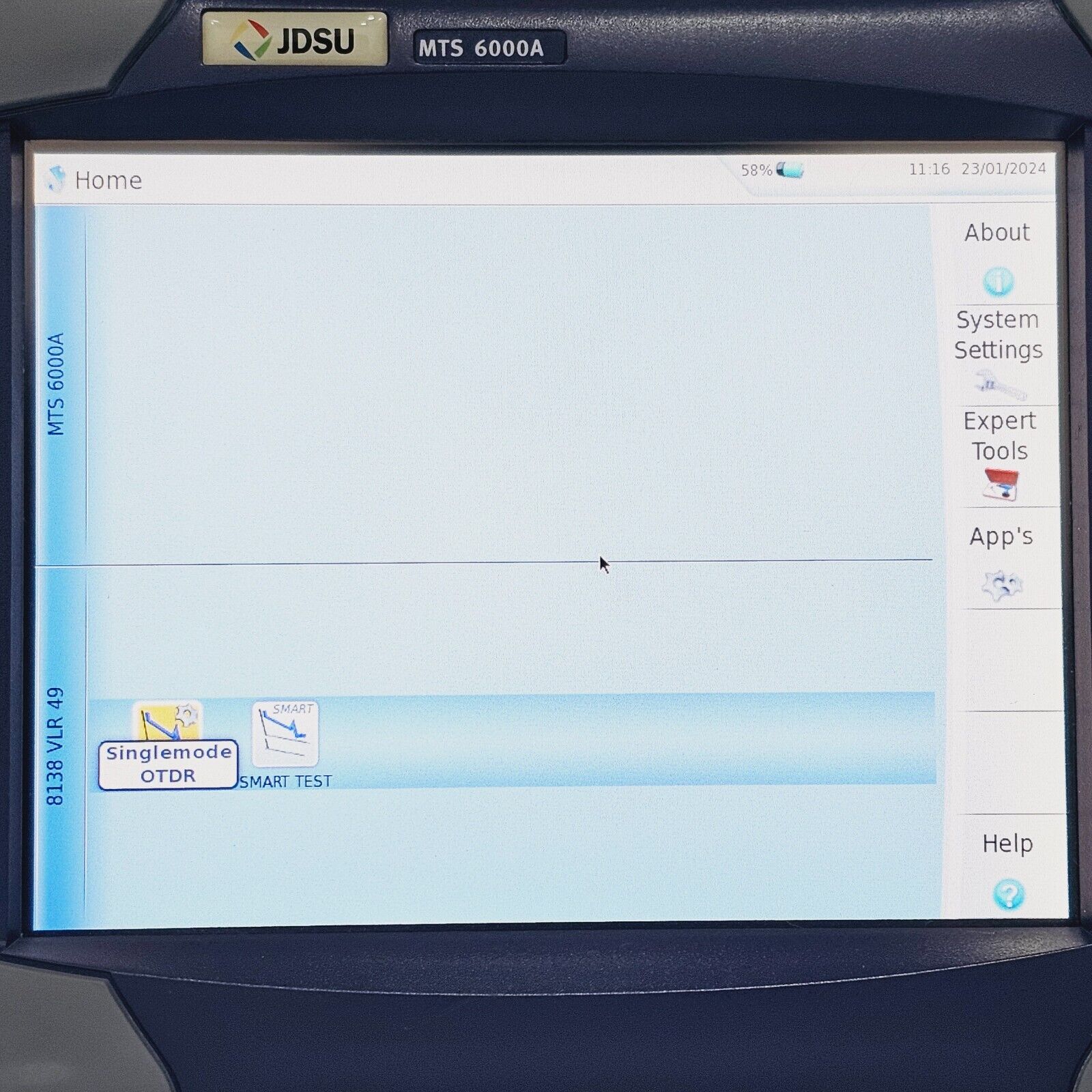 Viavi JDSU MTS 6000A w/ 8138 VLR49 1310/1490/1550 nm SM OTDR VLR 45/42/43 dB APC
