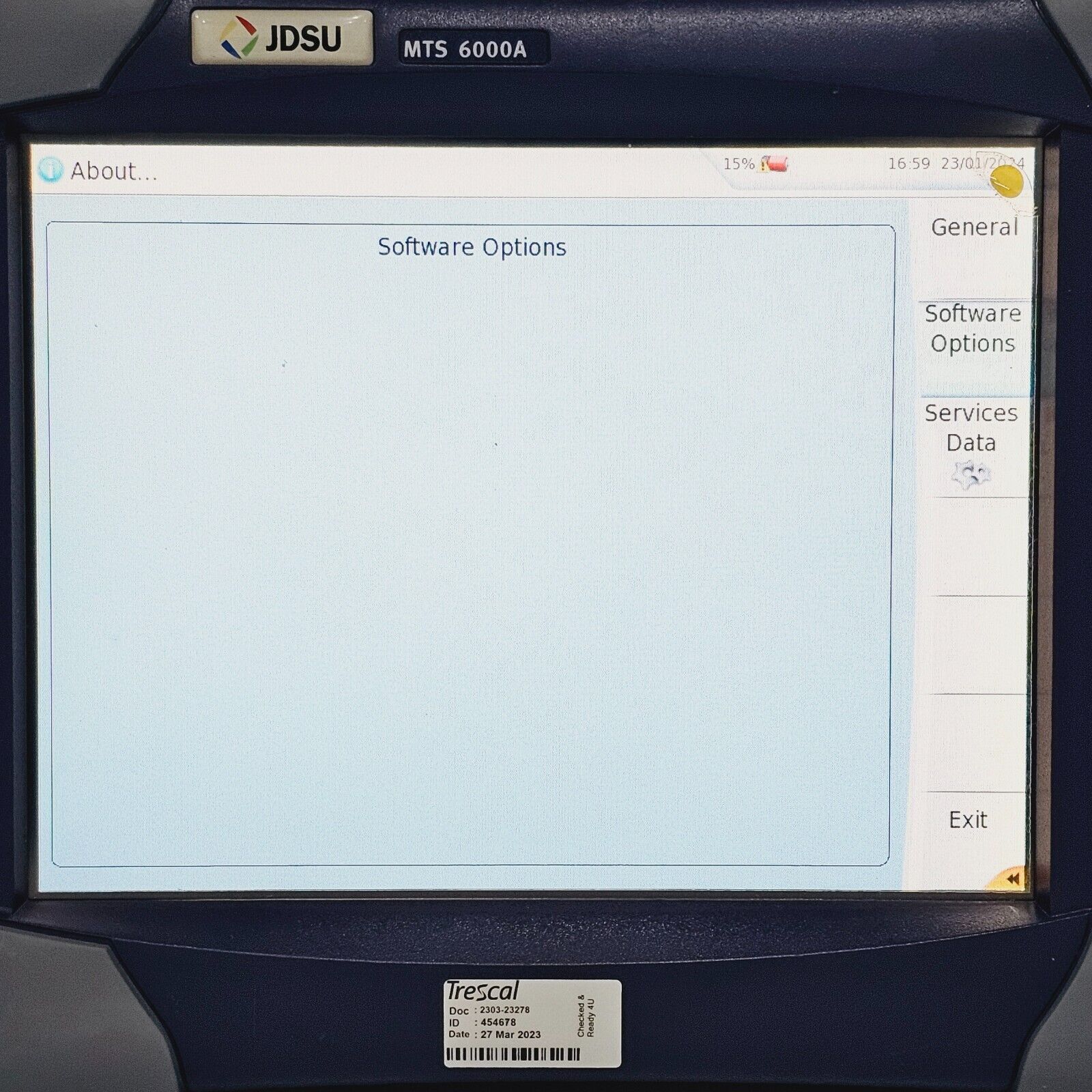 Viavi JDSU MTS 6000A with 8126 OTDR 1310/1550 nm SM 40/38 dB