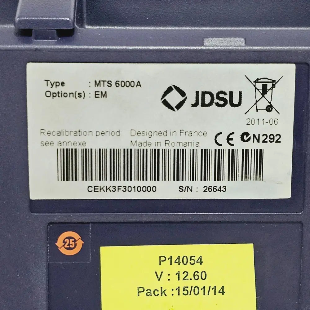 MTS 6000A rear panel and battery compartment view