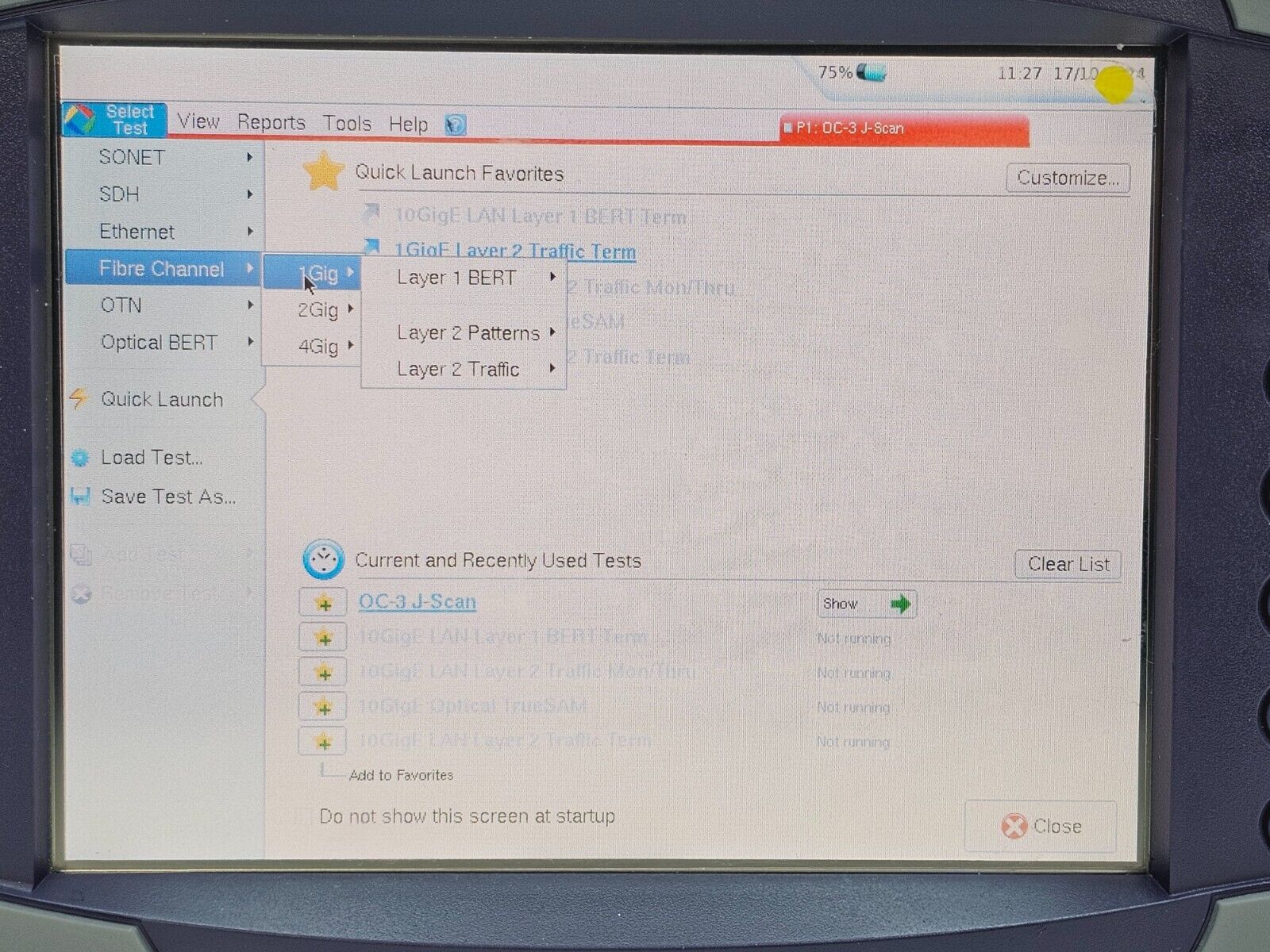Viavi JDSU MTS 6000A with BERT MSAM C1004 Module 1G Ethernet Fibre Channel OTN