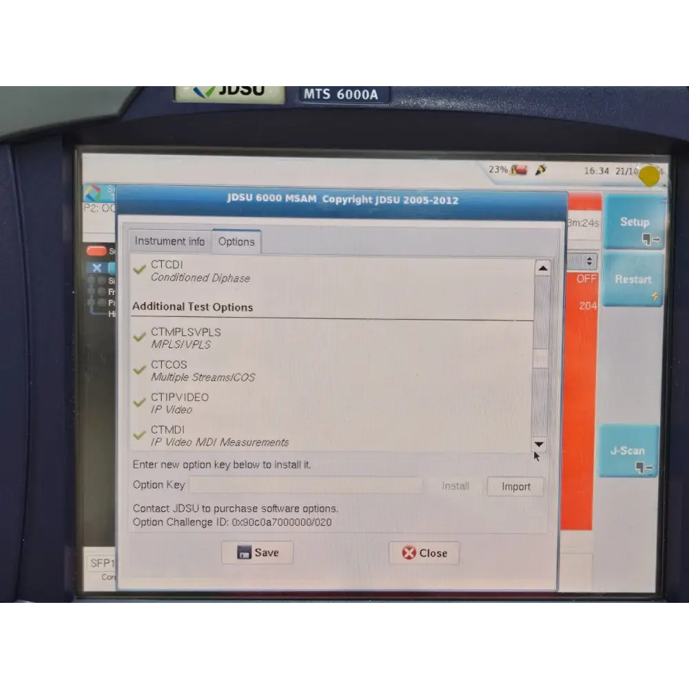 MTS 6000A angled view showing touchscreen and module interface panel