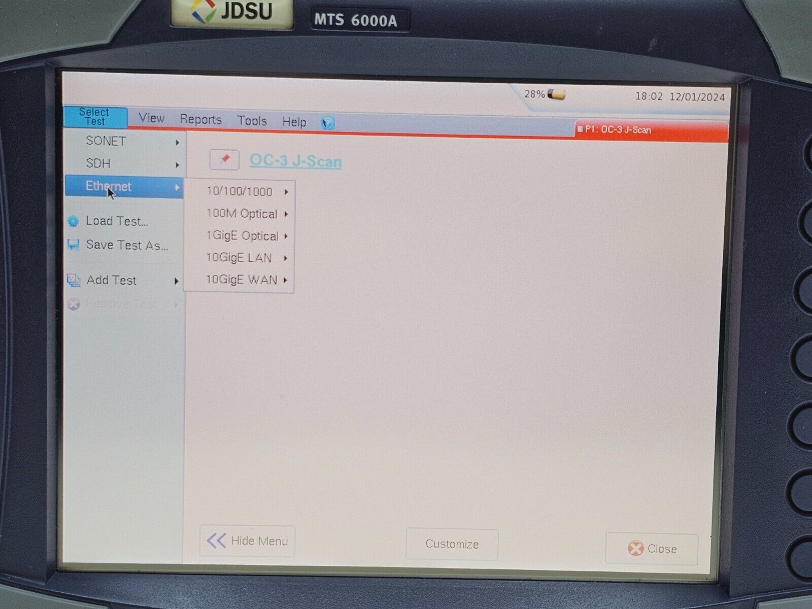 Viavi JDSU MTS 6000A with BERT MSAM-V2 10G LAN WAN RFC 2544 Y.1564 Layer 1 2 3