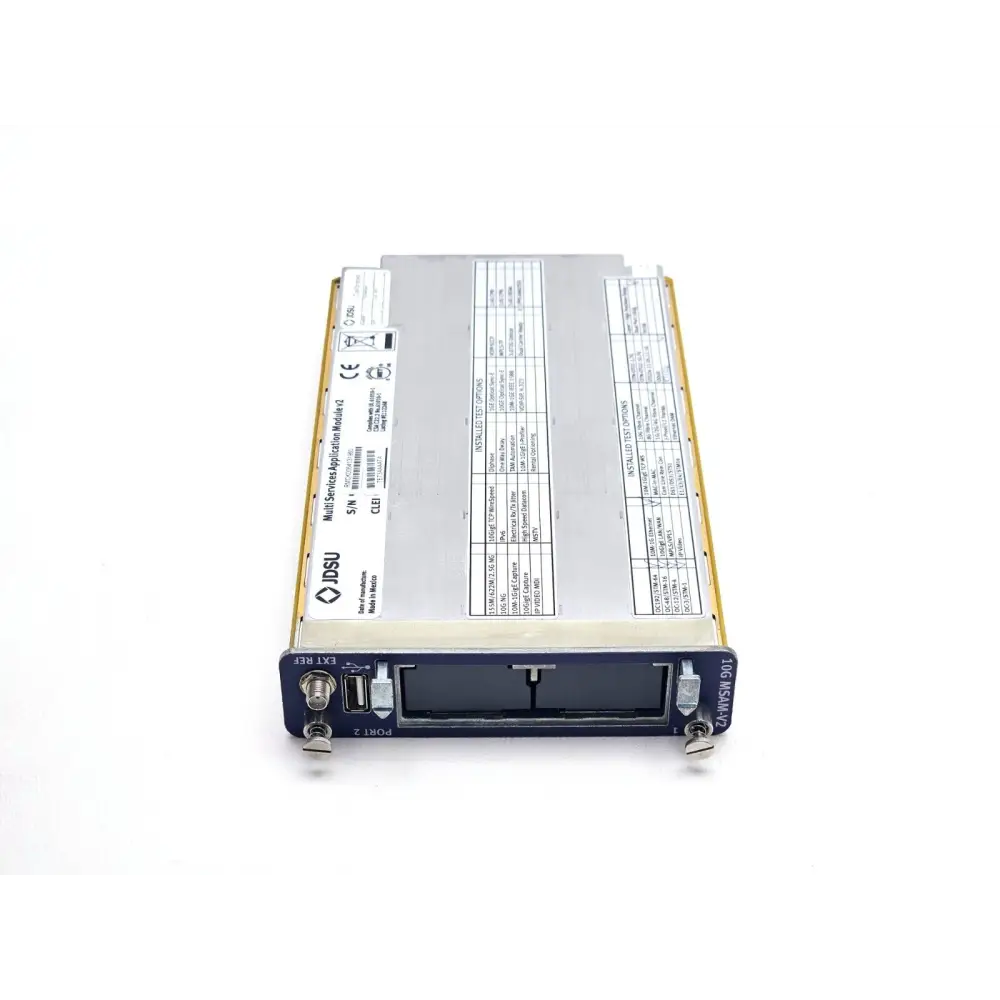 Viavi MTS 6000A MSAM-V2 module label showing firmware and serial
