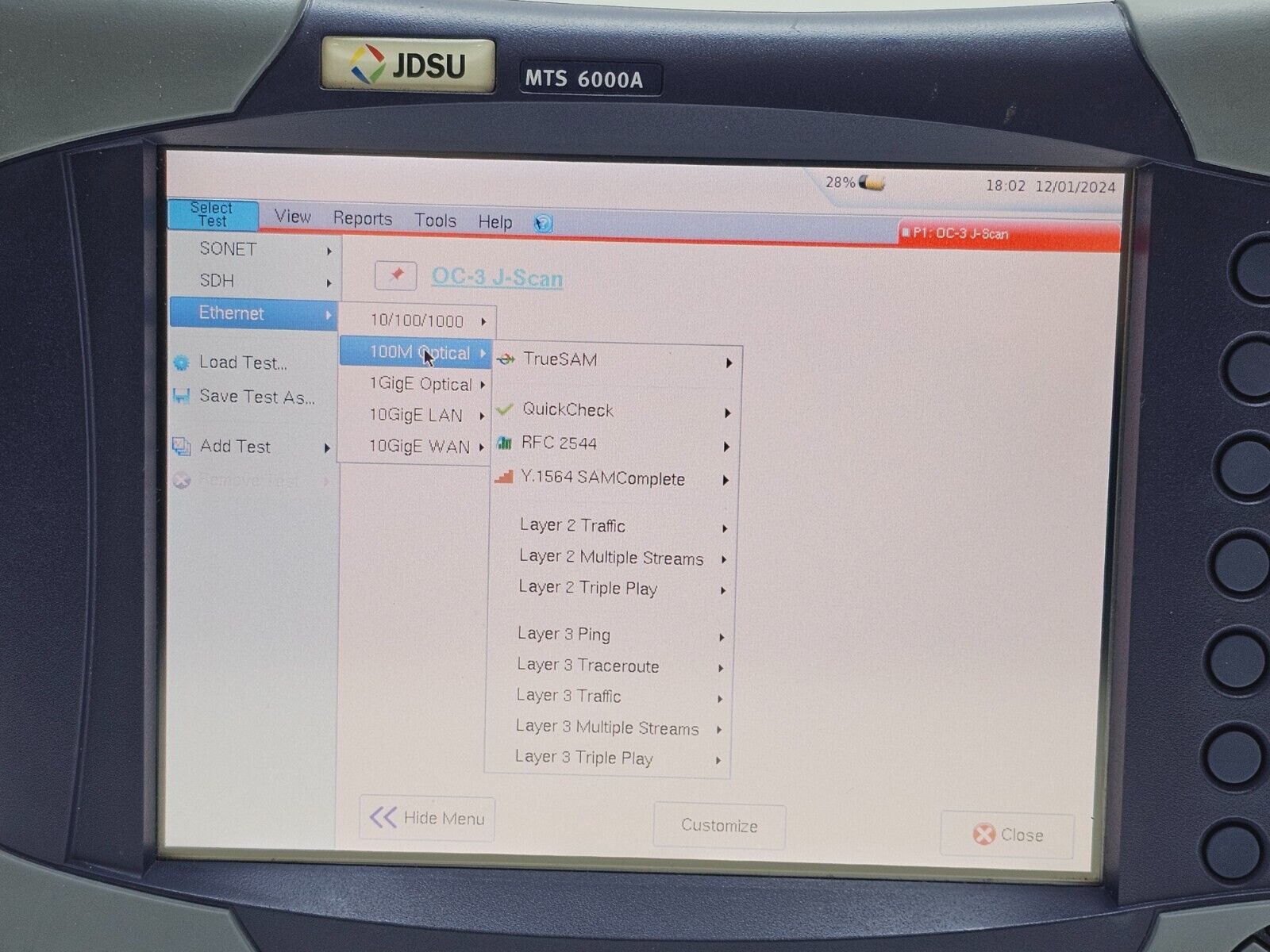 Viavi JDSU MTS 6000A with BERT MSAM-V2 10G LAN WAN RFC 2544 Y.1564 Layer 1 2 3