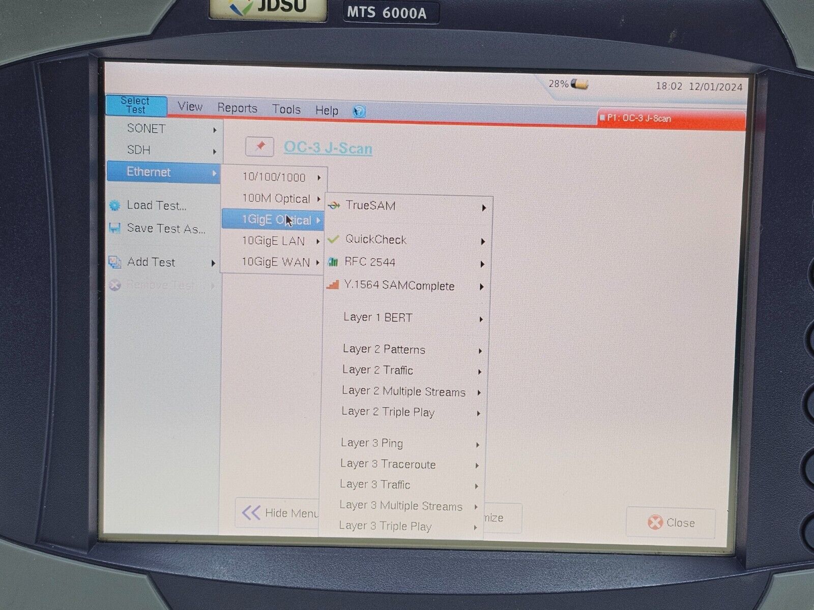 Viavi JDSU MTS 6000A with BERT MSAM-V2 10G LAN WAN RFC 2544 Y.1564 Layer 1 2 3