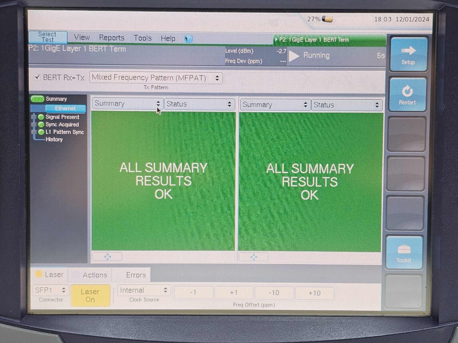 Viavi JDSU MTS 6000A with BERT MSAM-V2 10G LAN WAN RFC 2544 Y.1564 Layer 1 2 3