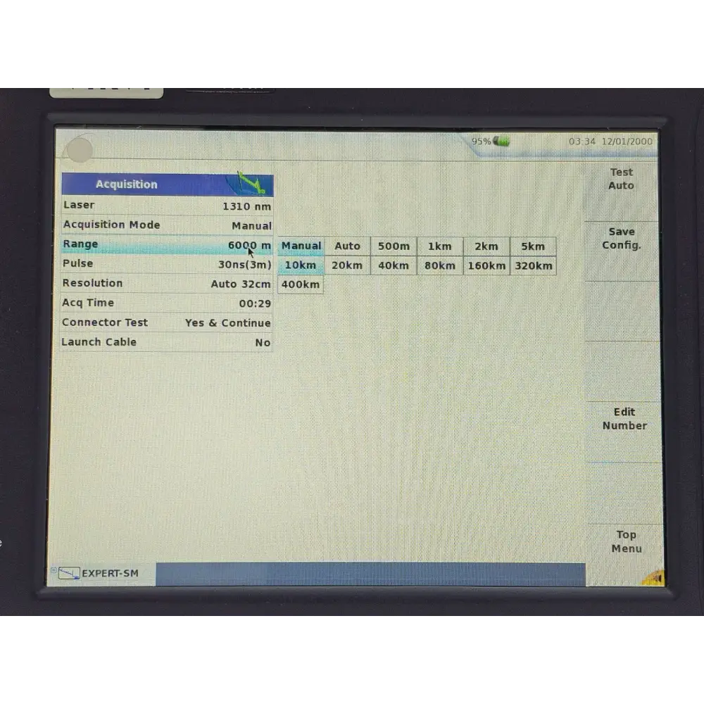Viavi MTS 6000A V2 OTDR screen displaying SMART TEST software