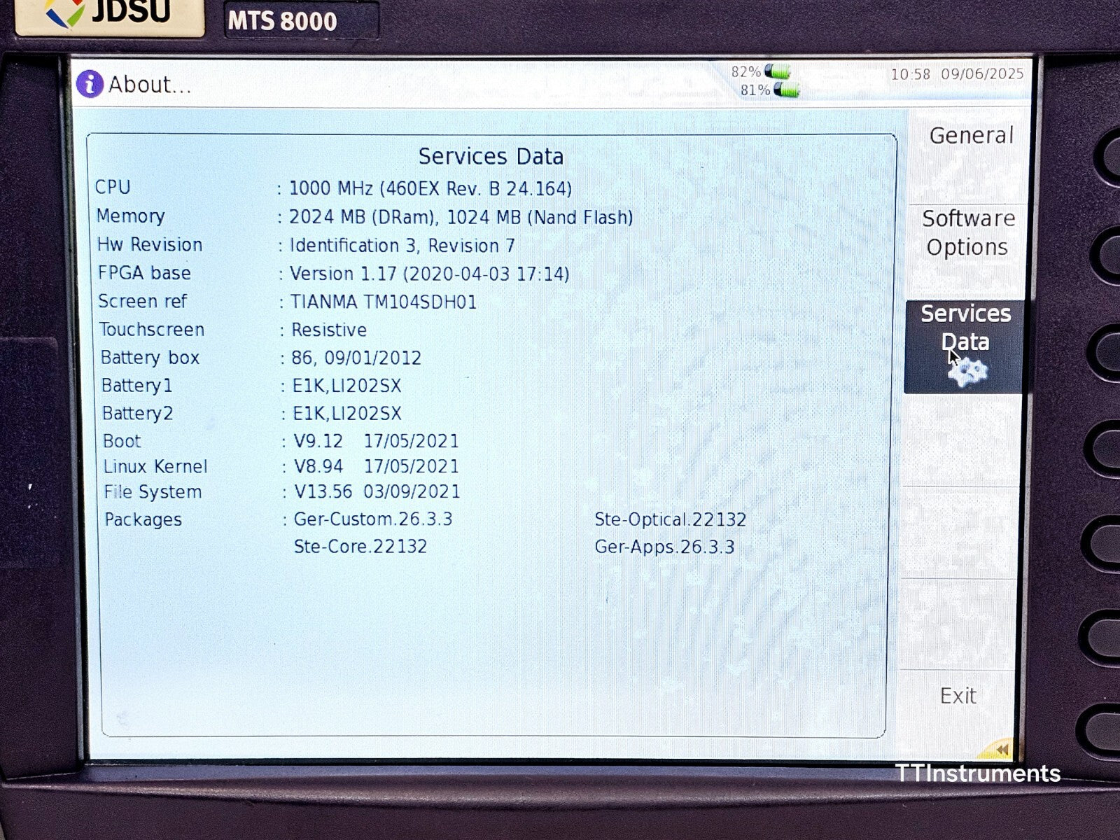 Viavi JDSU MTS 8000e (V2) with OSA-500R 2281/91.55 Optical DWDM Analyzer