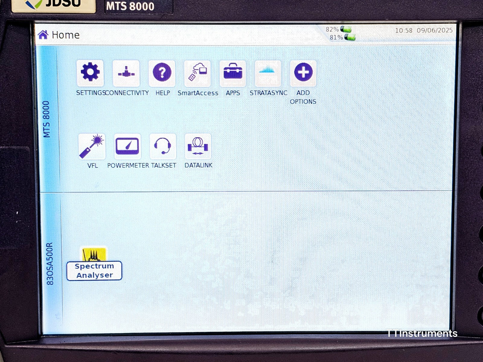 Viavi JDSU MTS 8000e (V2) with OSA-500R 2281/91.55 Optical DWDM Analyzer