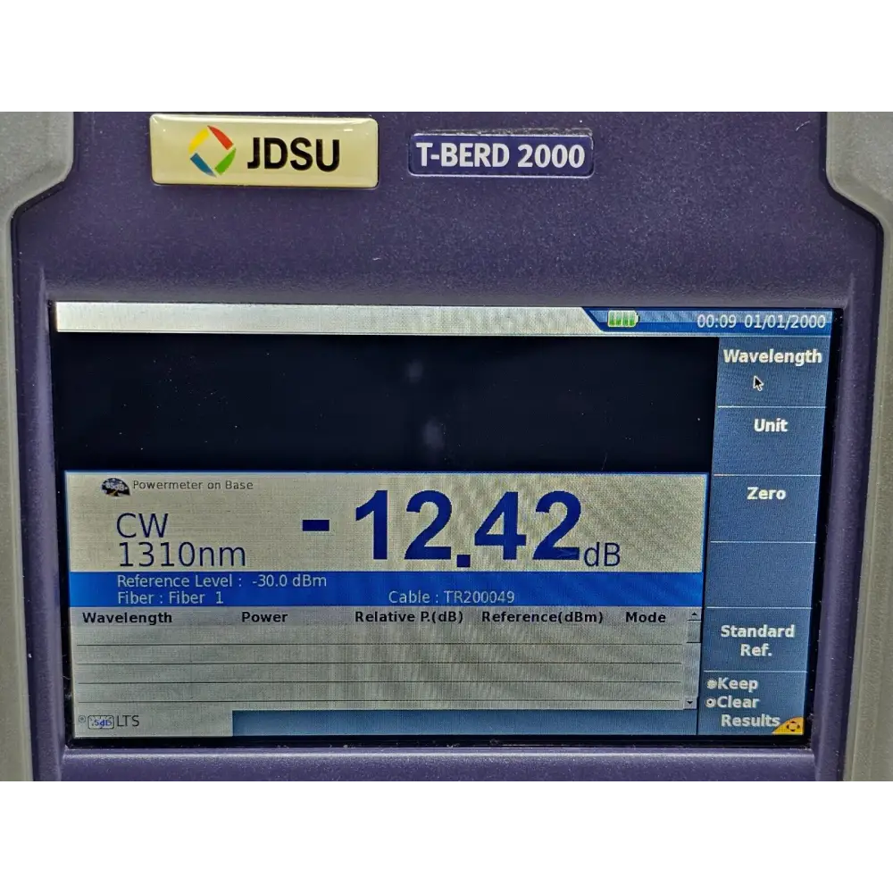 Viavi JDSU MTS T-BERD 2000 unit powered on showing boot screen