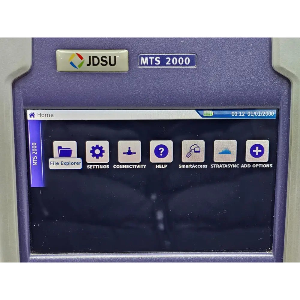 Close-up of Viavi MTS 2000 module slot and connector bay