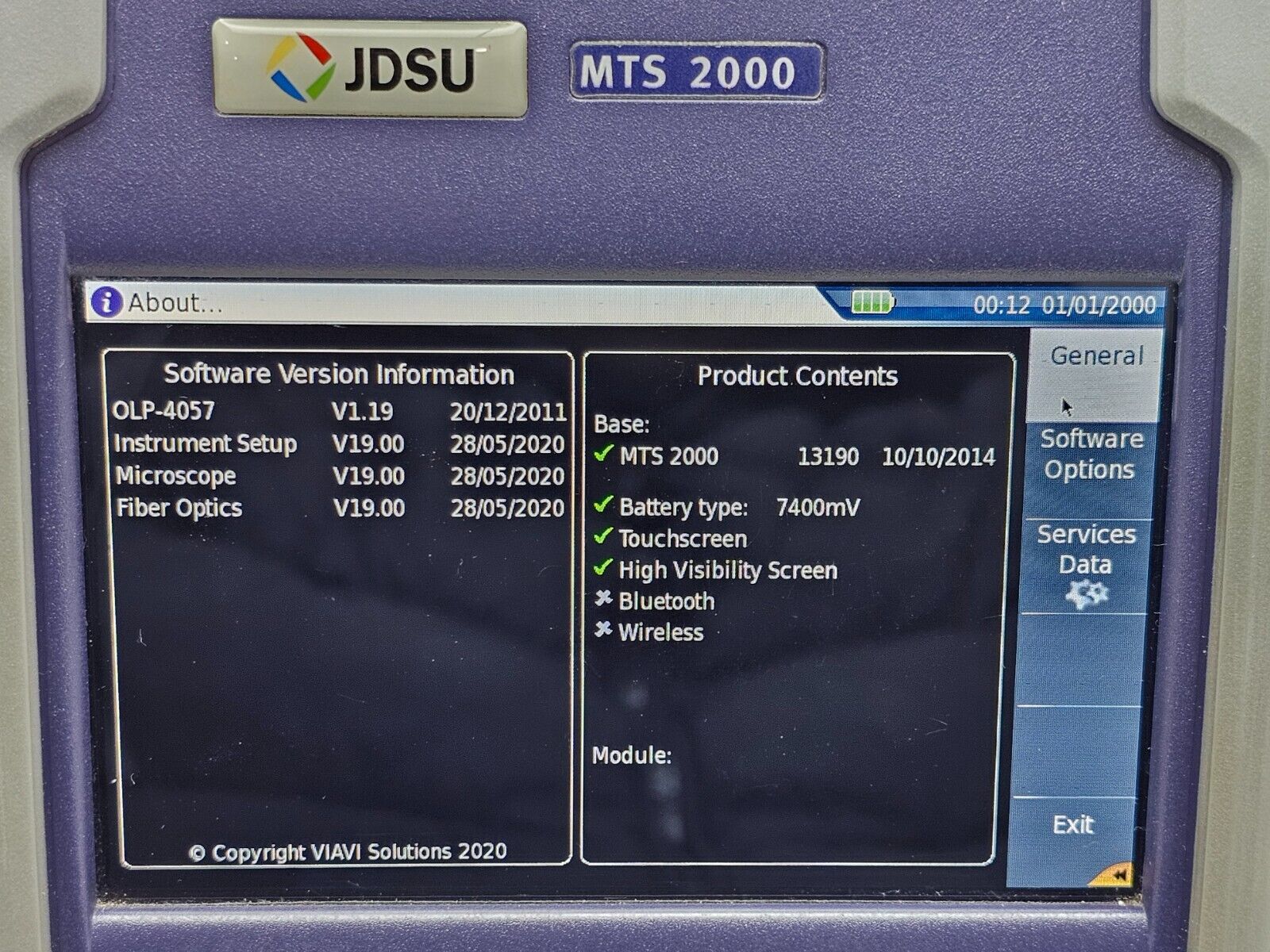 Viavi JDSU MTS T-BERD 2000 Test Platform Modular Mainframe